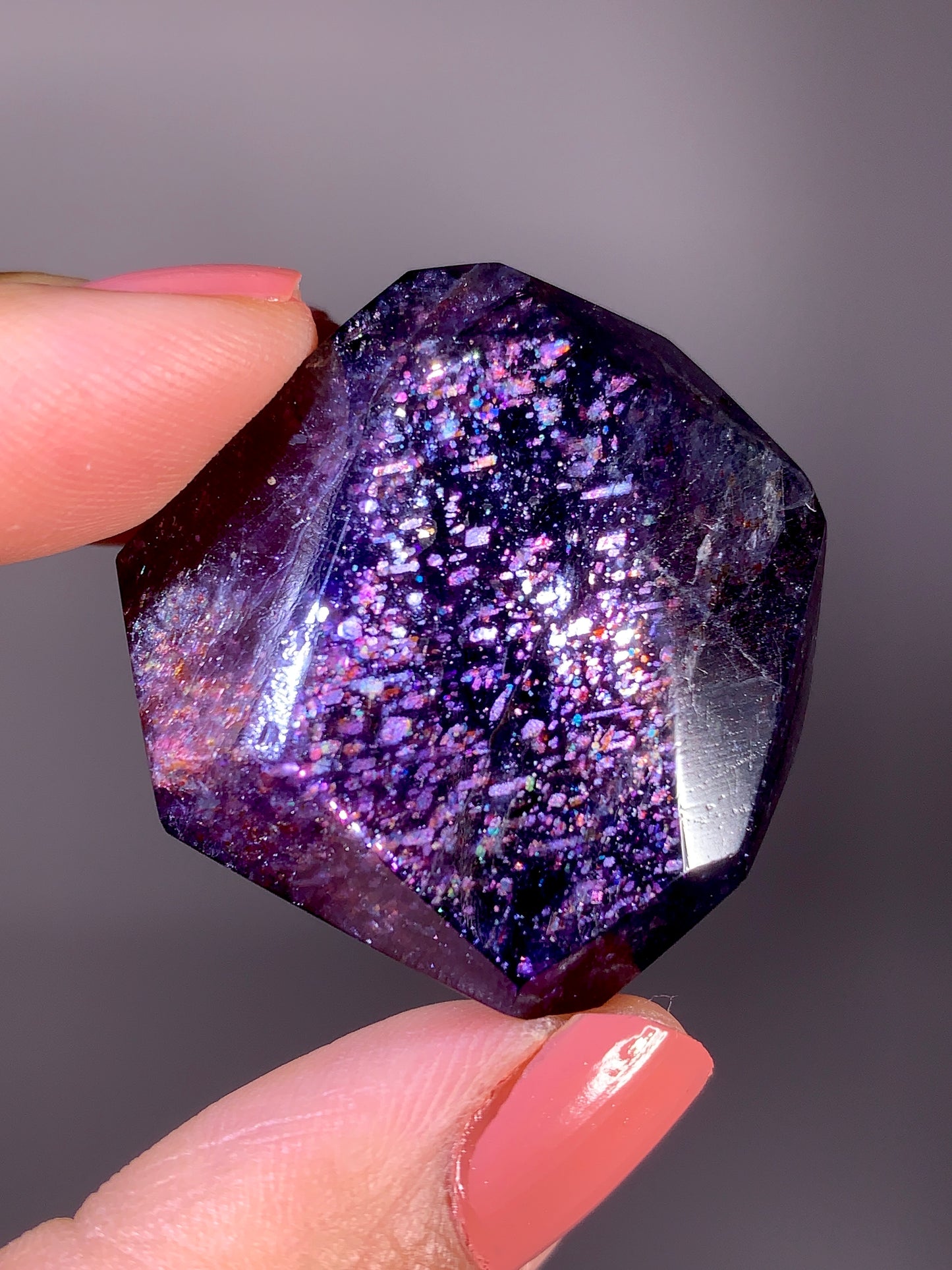 High-Grade Galaxy Iolite & Sunstone Bloodshot Freeform from Tanzania