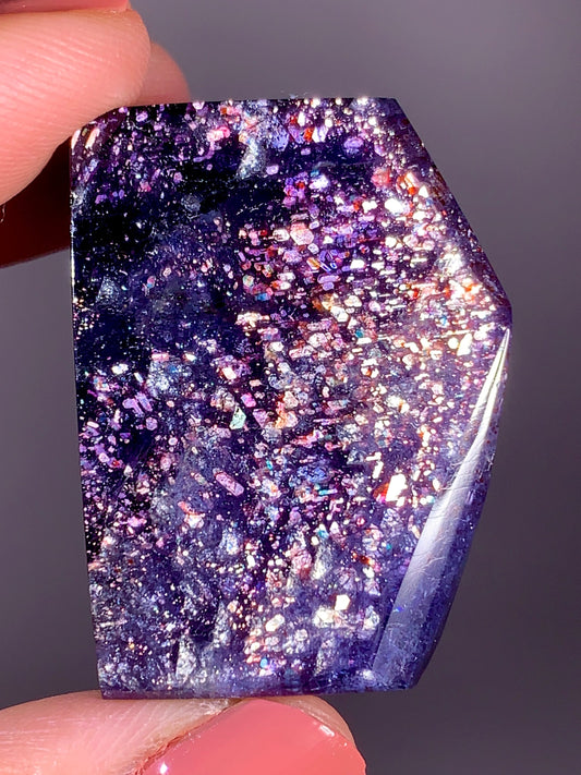 High-Grade Galaxy Iolite & Sunstone Bloodshot Freeform from Tanzania
