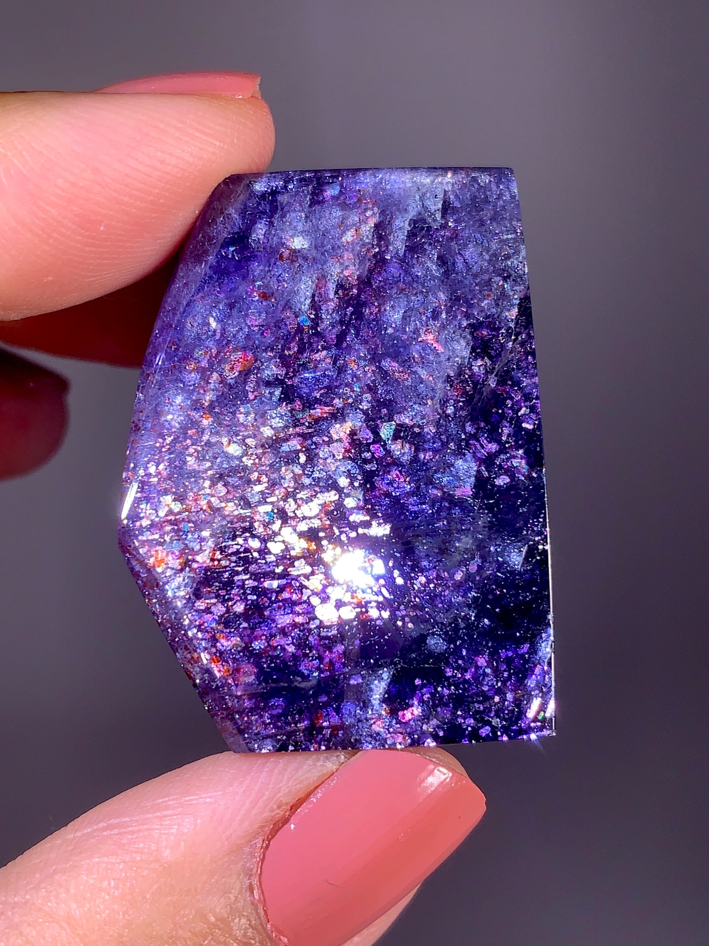 High-Grade Galaxy Iolite & Sunstone Bloodshot Freeform from Tanzania