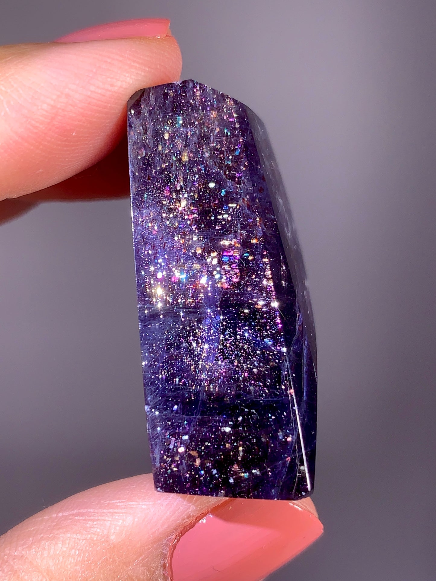 High-Grade Galaxy Iolite & Sunstone Bloodshot Freeform from Tanzania