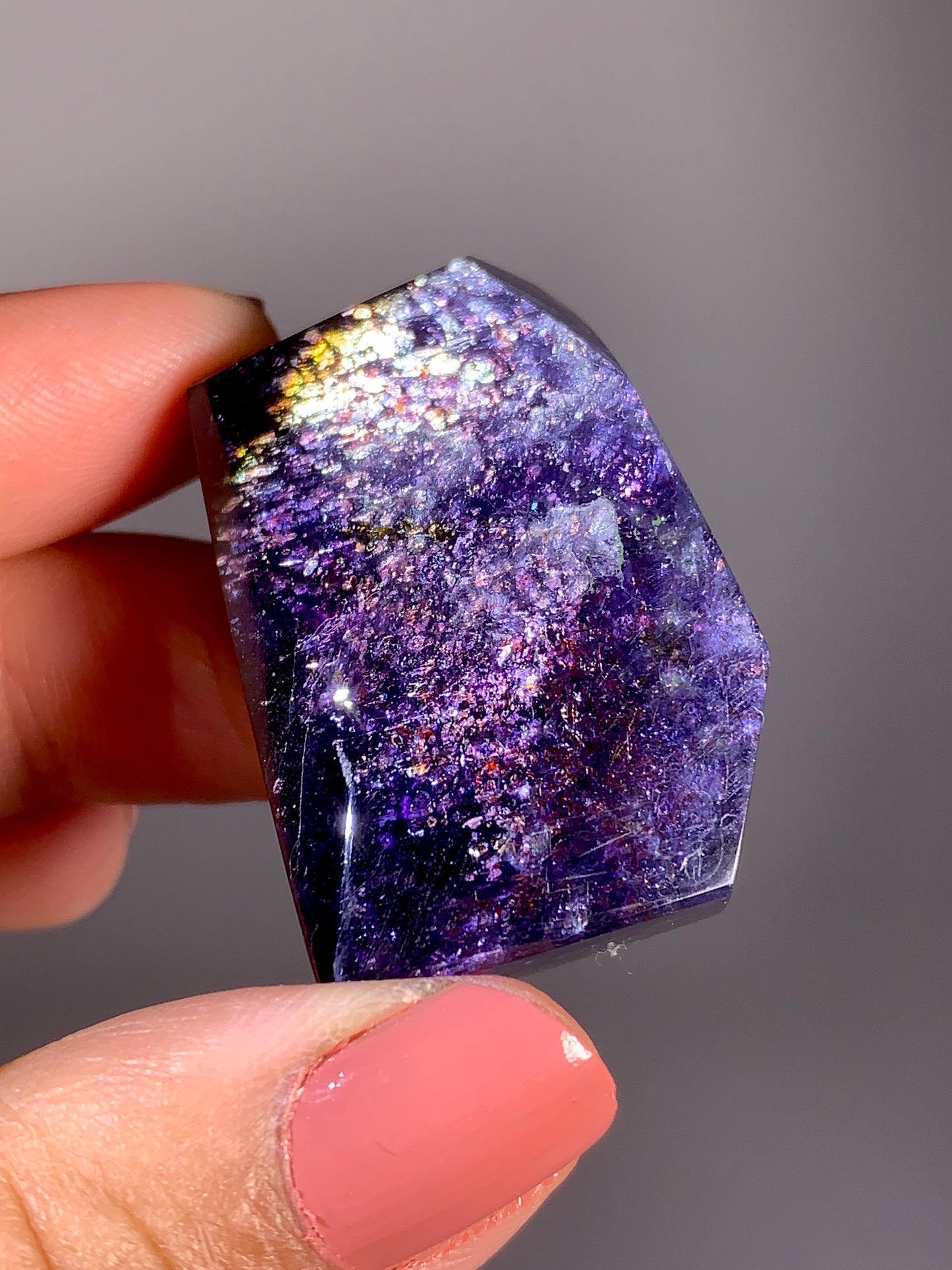 High-Grade Galaxy Iolite & Sunstone Bloodshot Freeform from Tanzania
