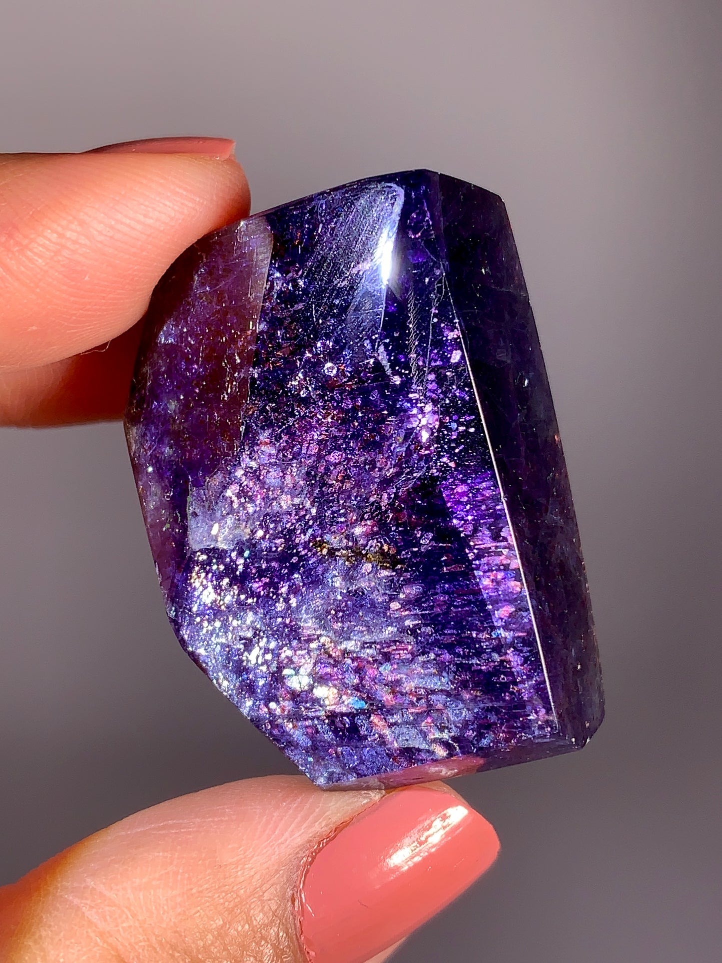 High-Grade Galaxy Iolite & Sunstone Bloodshot Freeform from Tanzania