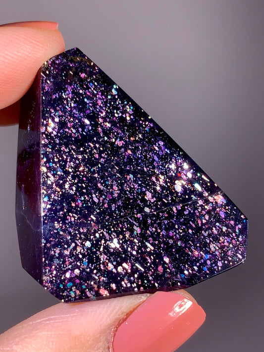 High-Grade Galaxy Iolite & Sunstone Bloodshot Freeform from Tanzania