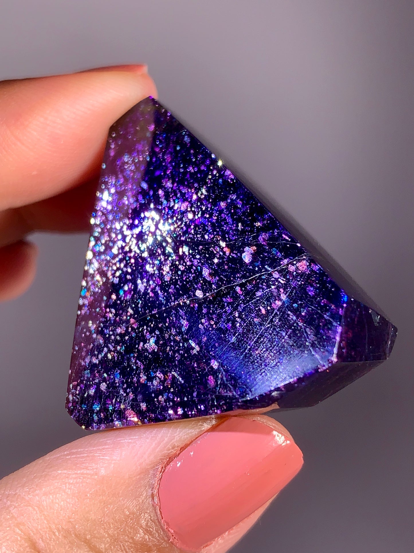 High-Grade Galaxy Iolite & Sunstone Bloodshot Freeform from Tanzania