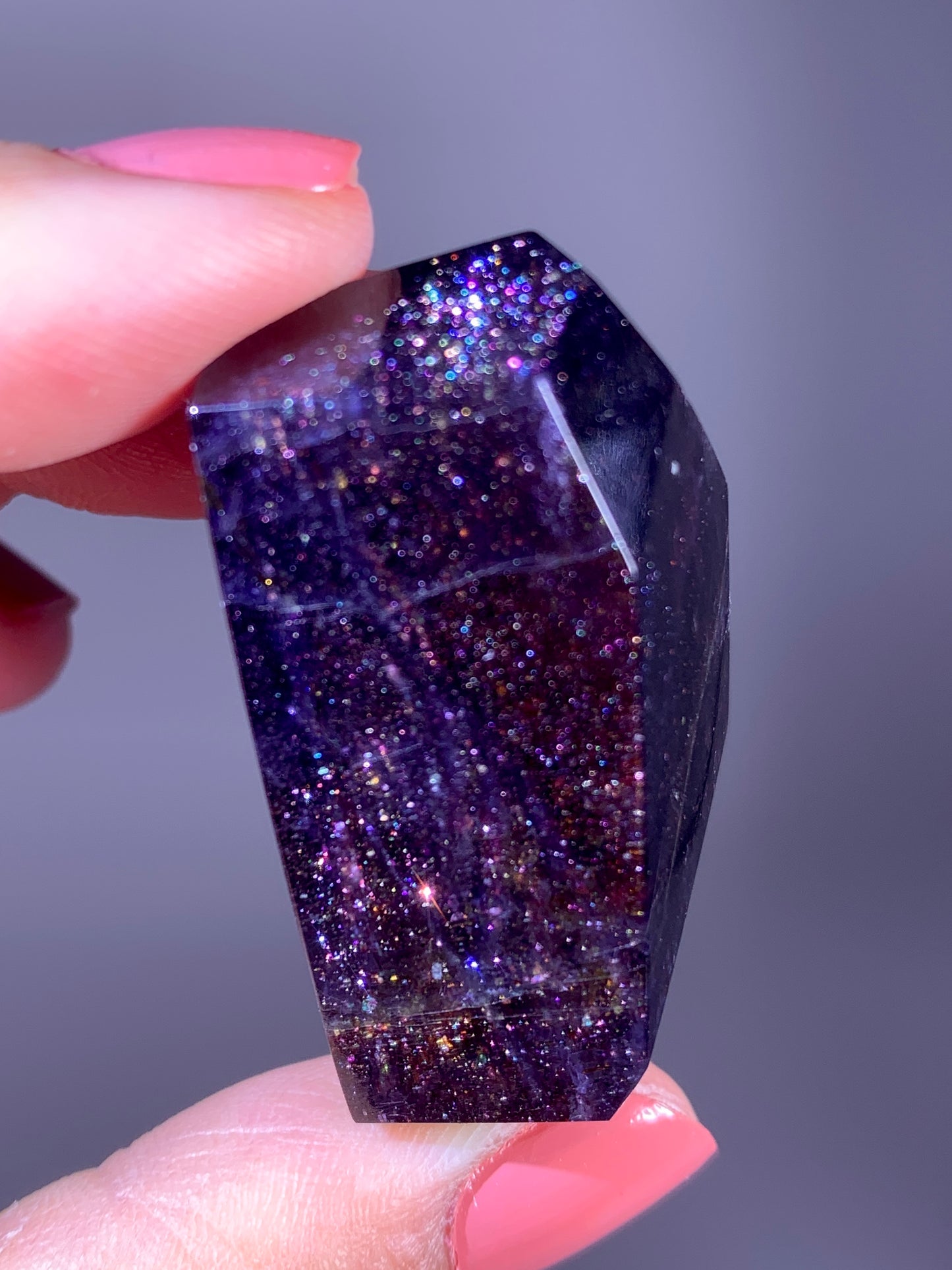 High-Grade Galaxy Iolite & Sunstone Bloodshot Freeform from Tanzania