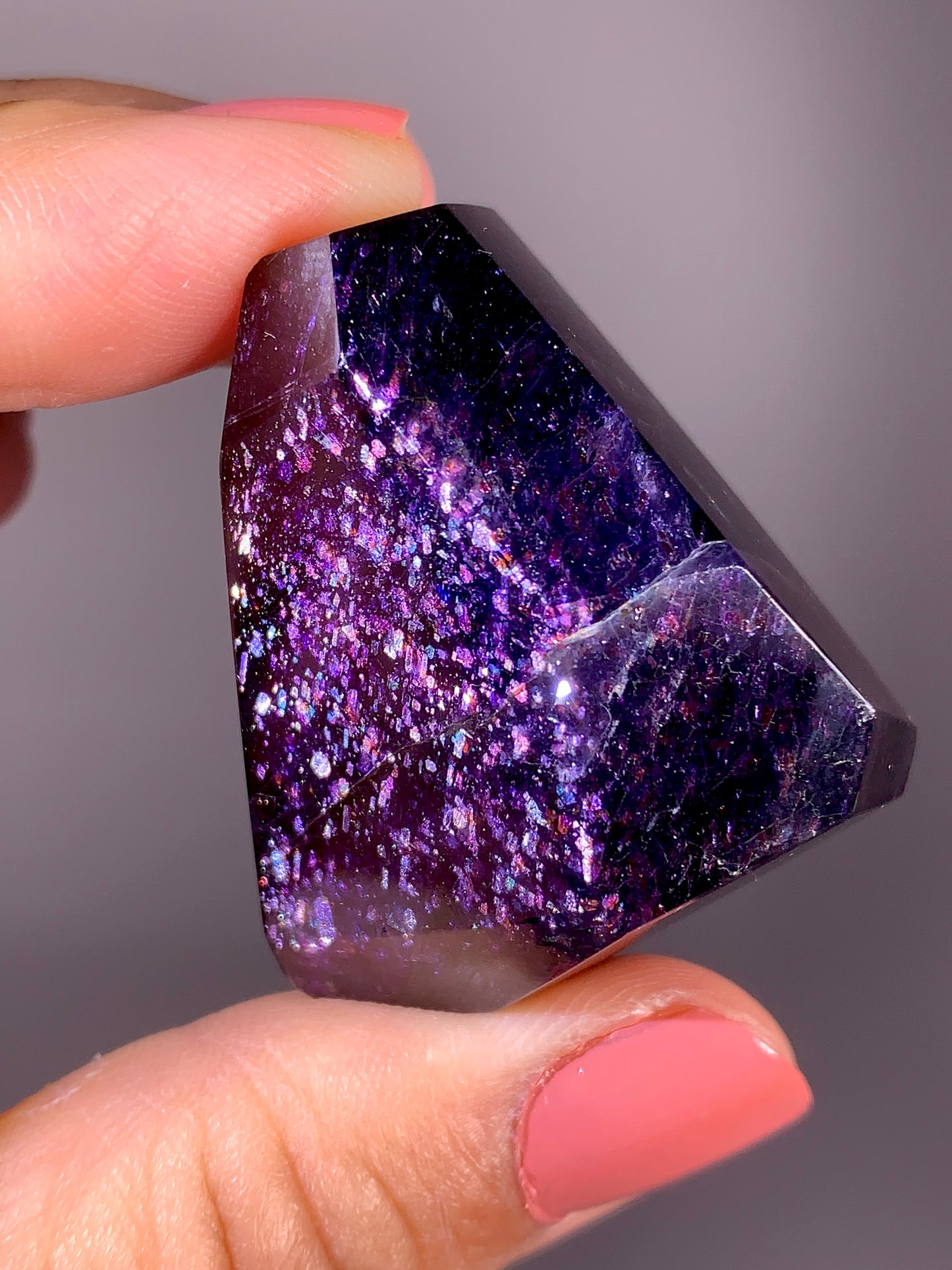 High-Grade Galaxy Iolite & Sunstone Bloodshot Freeform from Tanzania