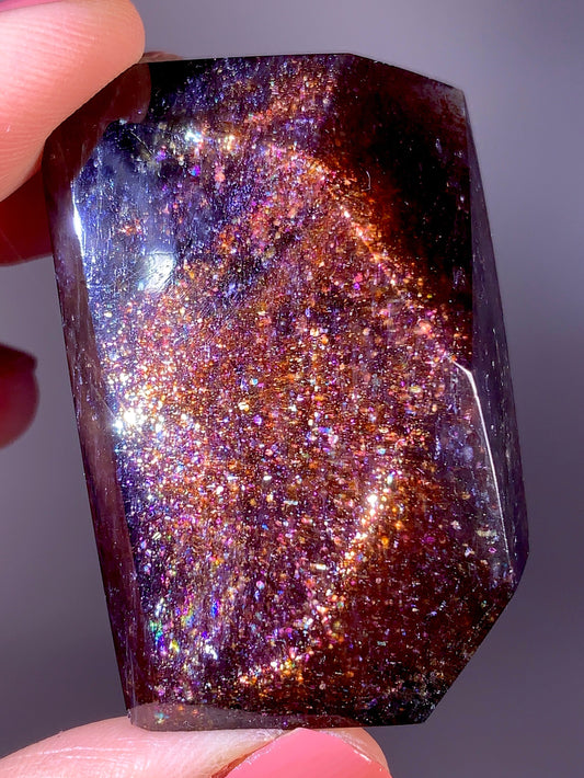High-Grade Galaxy Iolite & Sunstone Bloodshot Freeform from Tanzania