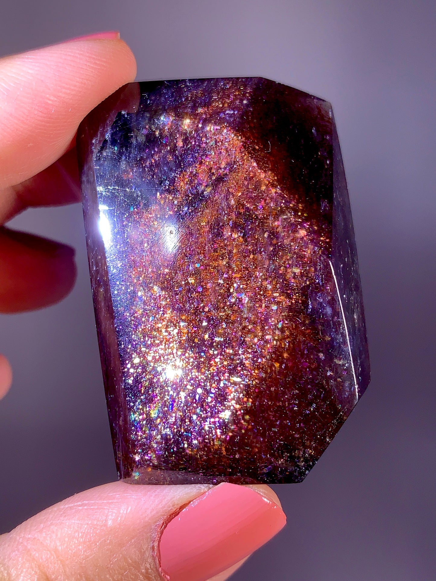 High-Grade Galaxy Iolite & Sunstone Bloodshot Freeform from Tanzania