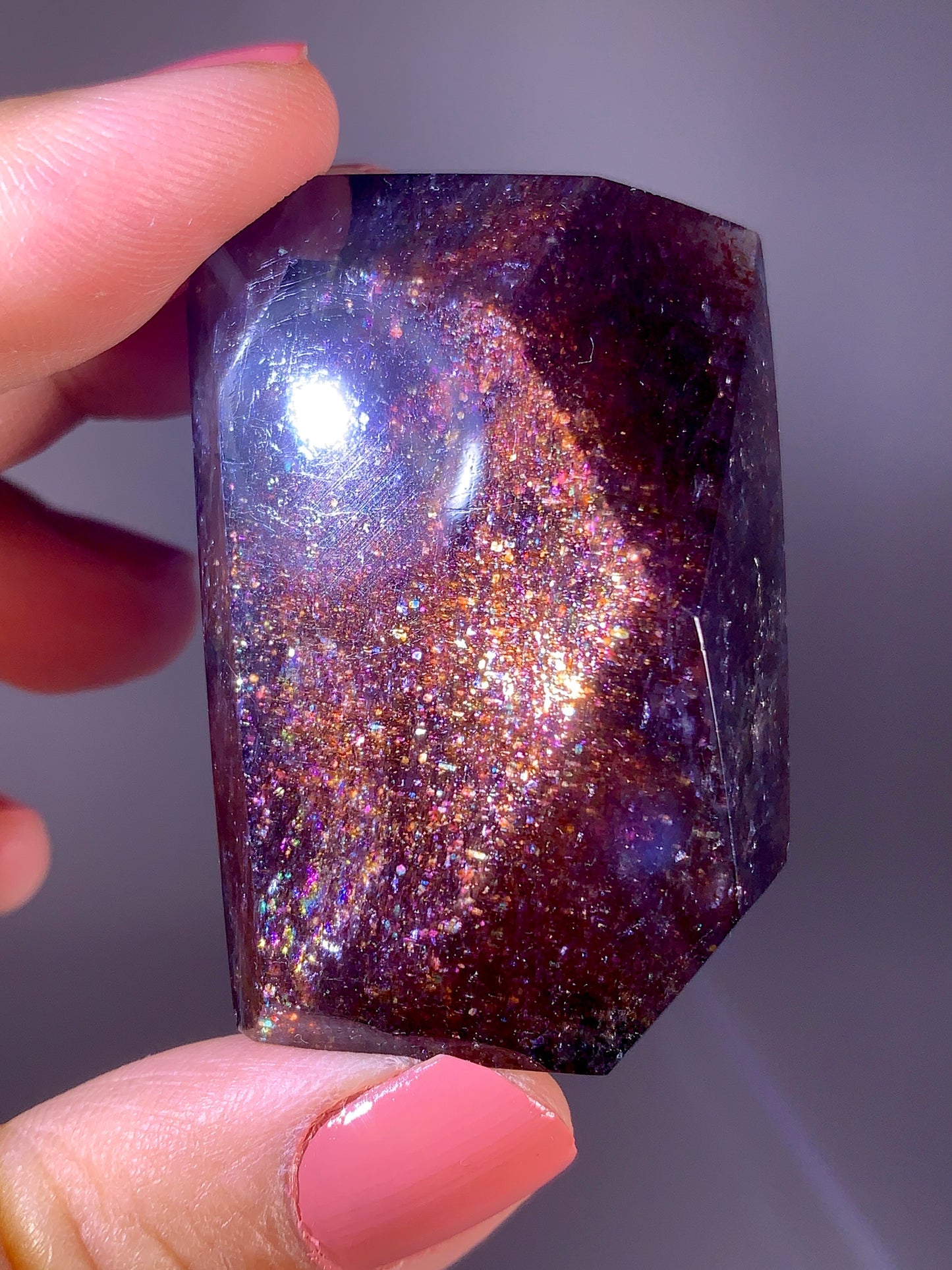 High-Grade Galaxy Iolite & Sunstone Bloodshot Freeform from Tanzania