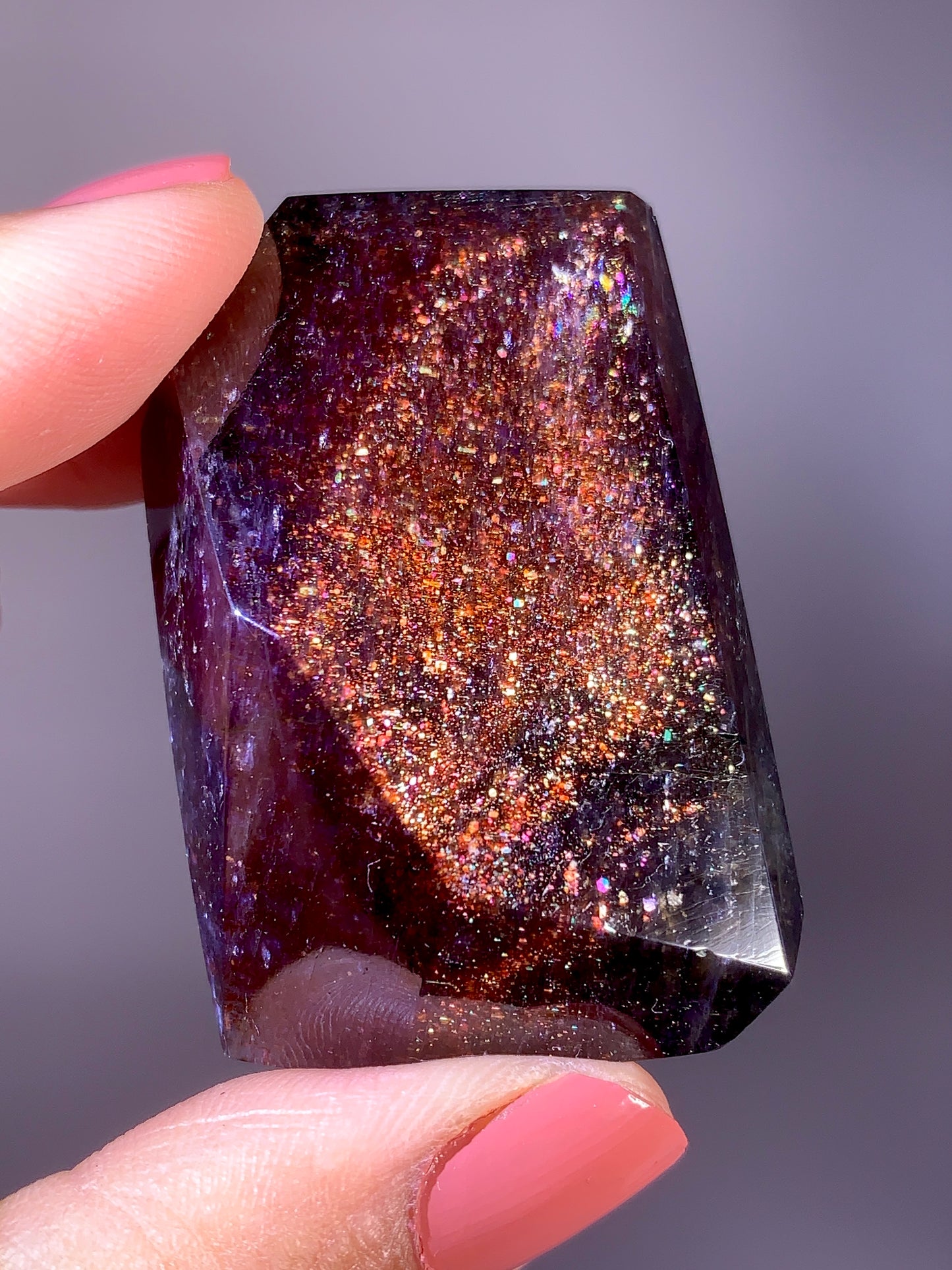 High-Grade Galaxy Iolite & Sunstone Bloodshot Freeform from Tanzania