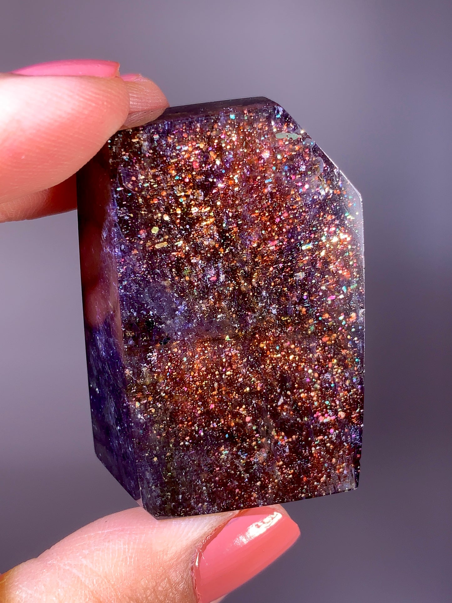 High-Grade Galaxy Iolite & Sunstone Bloodshot Freeform from Tanzania