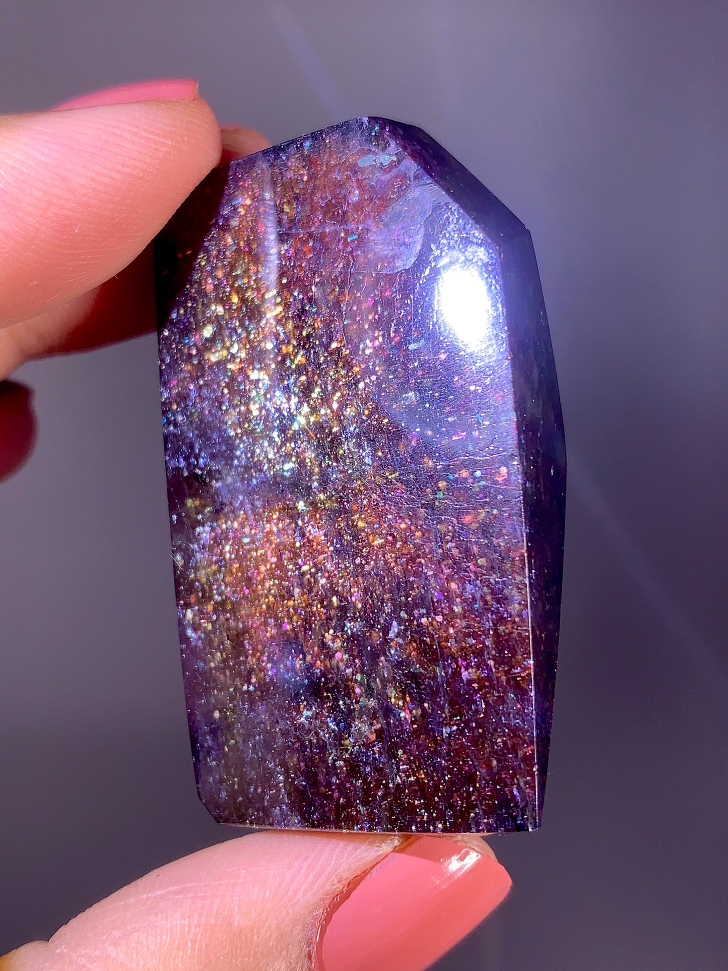 High-Grade Galaxy Iolite & Sunstone Bloodshot Freeform from Tanzania