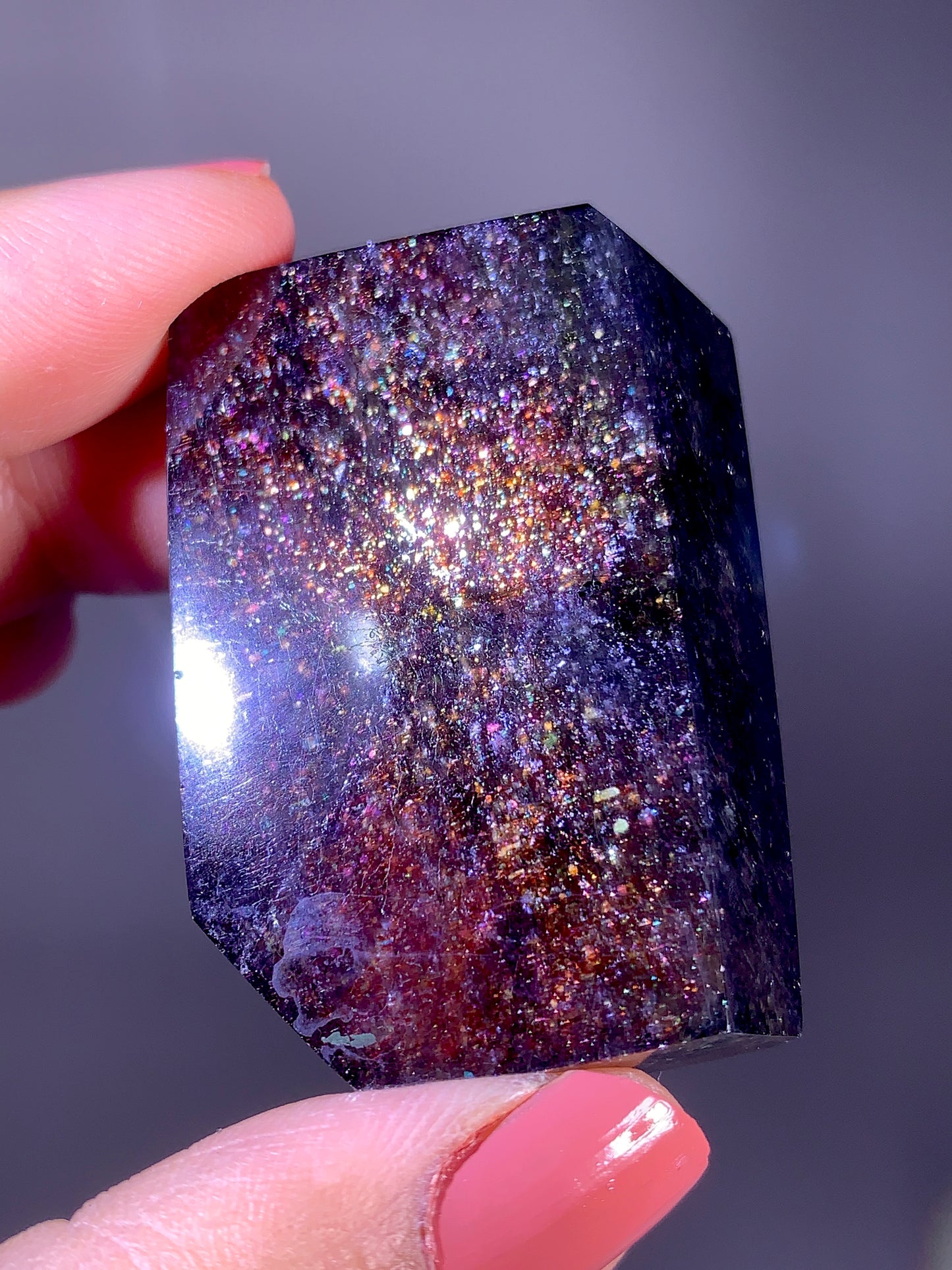 High-Grade Galaxy Iolite & Sunstone Bloodshot Freeform from Tanzania