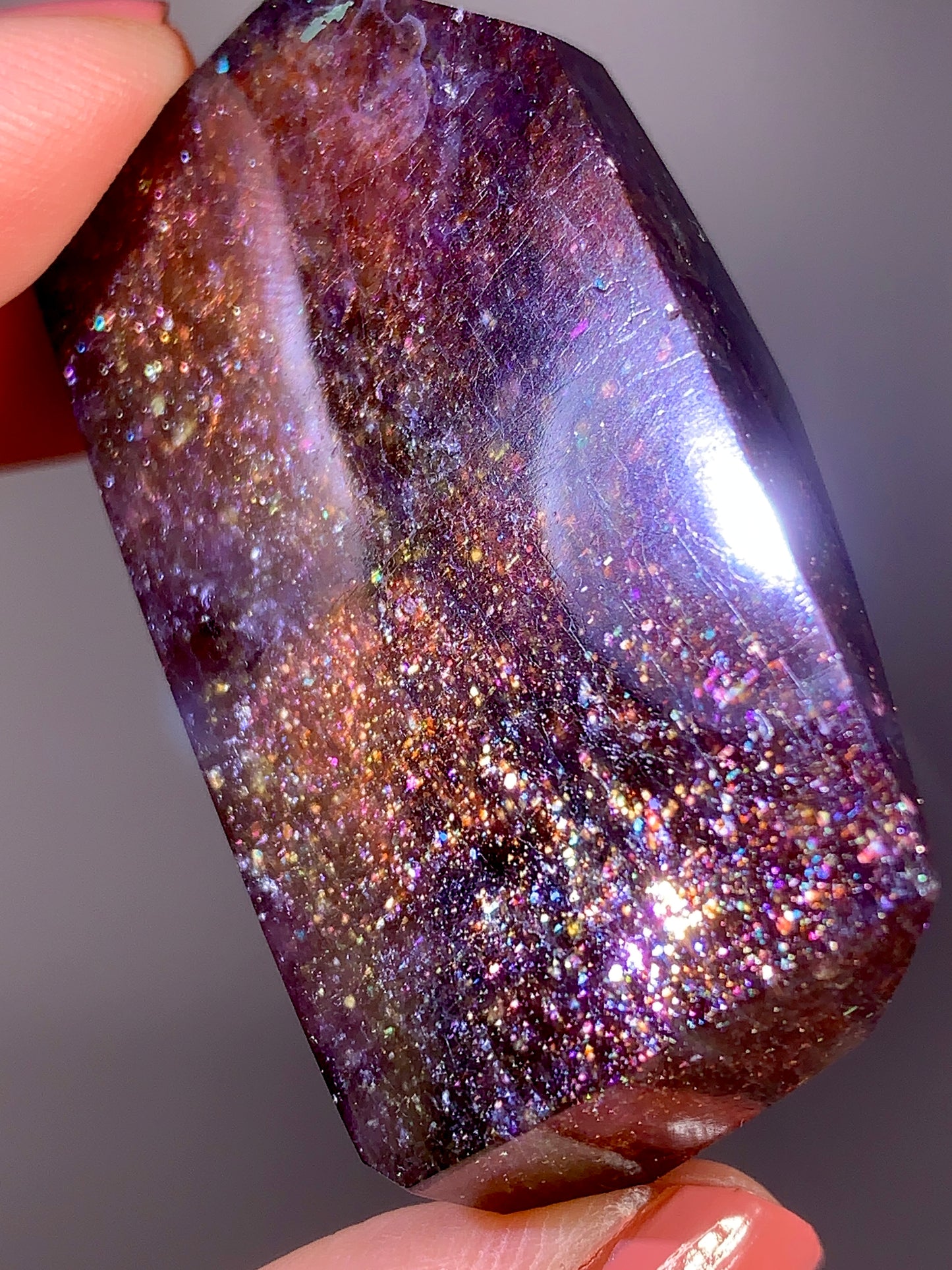 High-Grade Galaxy Iolite & Sunstone Bloodshot Freeform from Tanzania