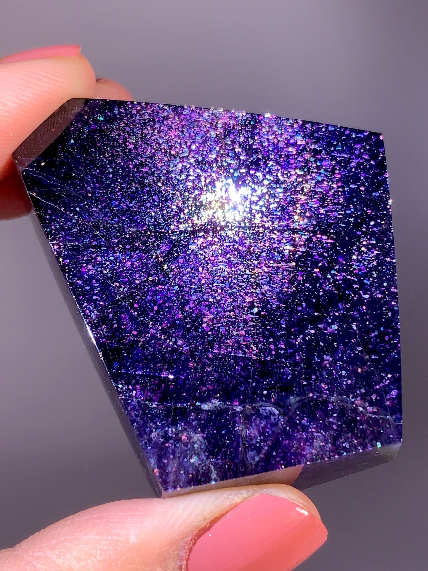 High-Grade Galaxy Iolite & Sunstone Bloodshot Freeform from Tanzania