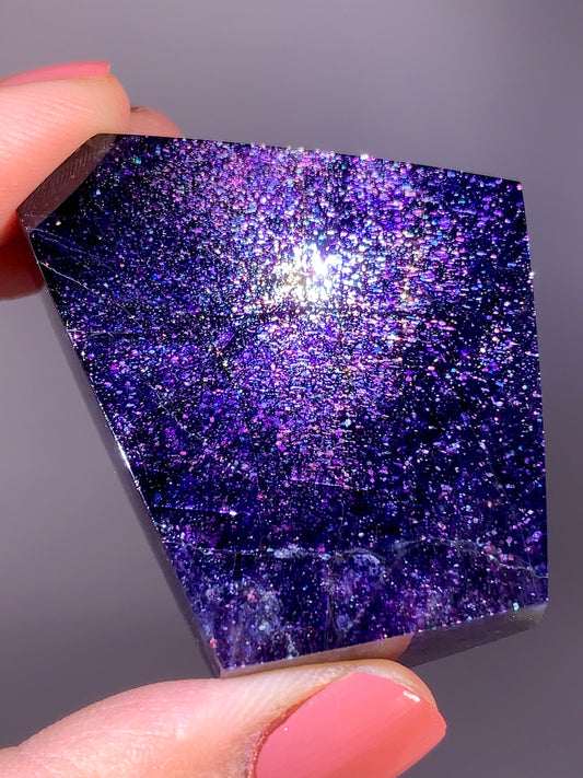 High-Grade Galaxy Iolite & Sunstone Bloodshot Freeform from Tanzania