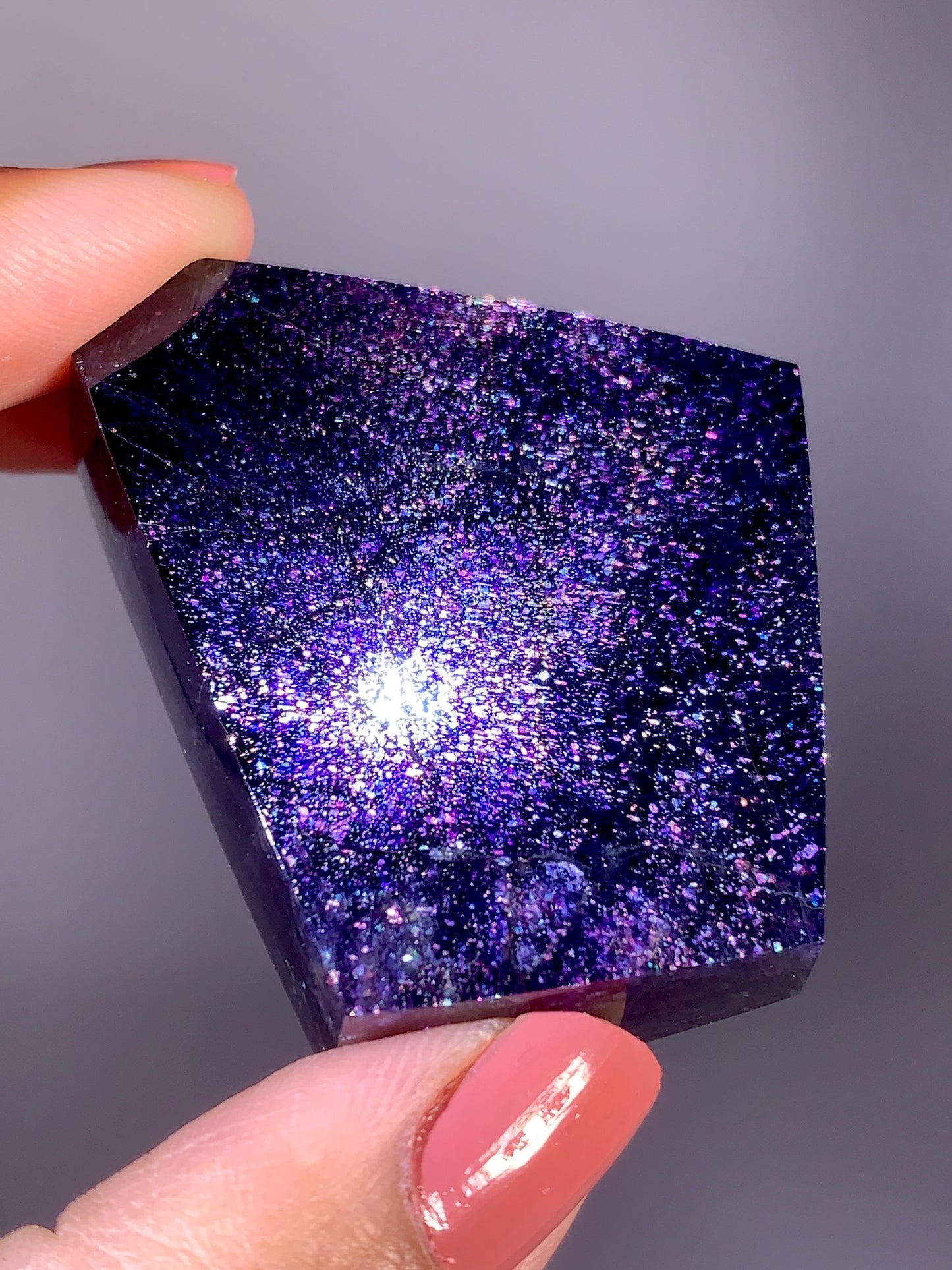 High-Grade Galaxy Iolite & Sunstone Bloodshot Freeform from Tanzania