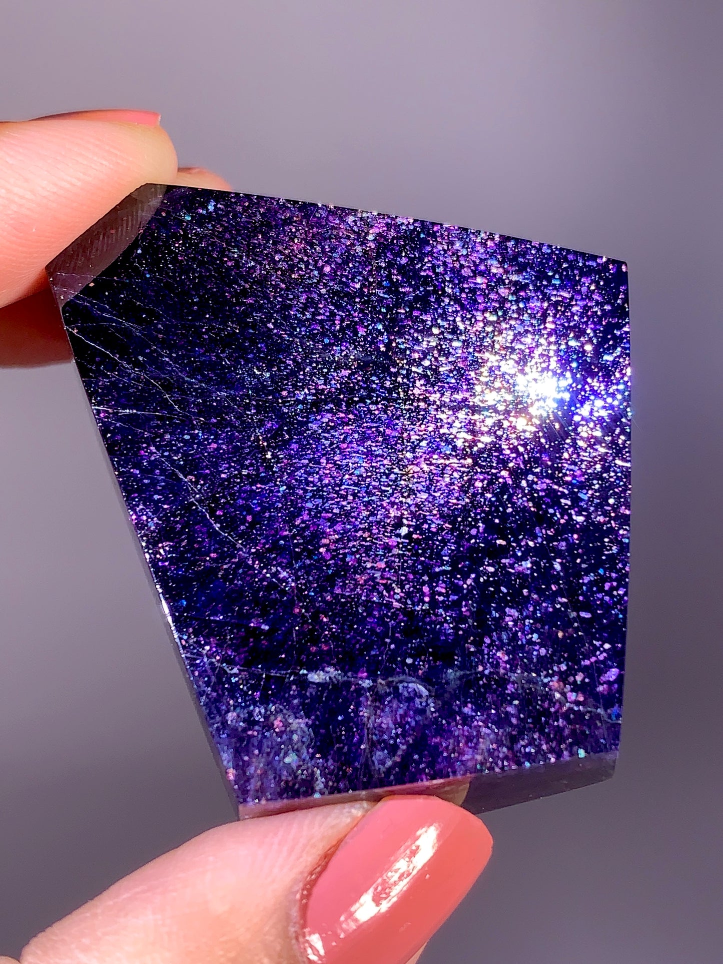 High-Grade Galaxy Iolite & Sunstone Bloodshot Freeform from Tanzania