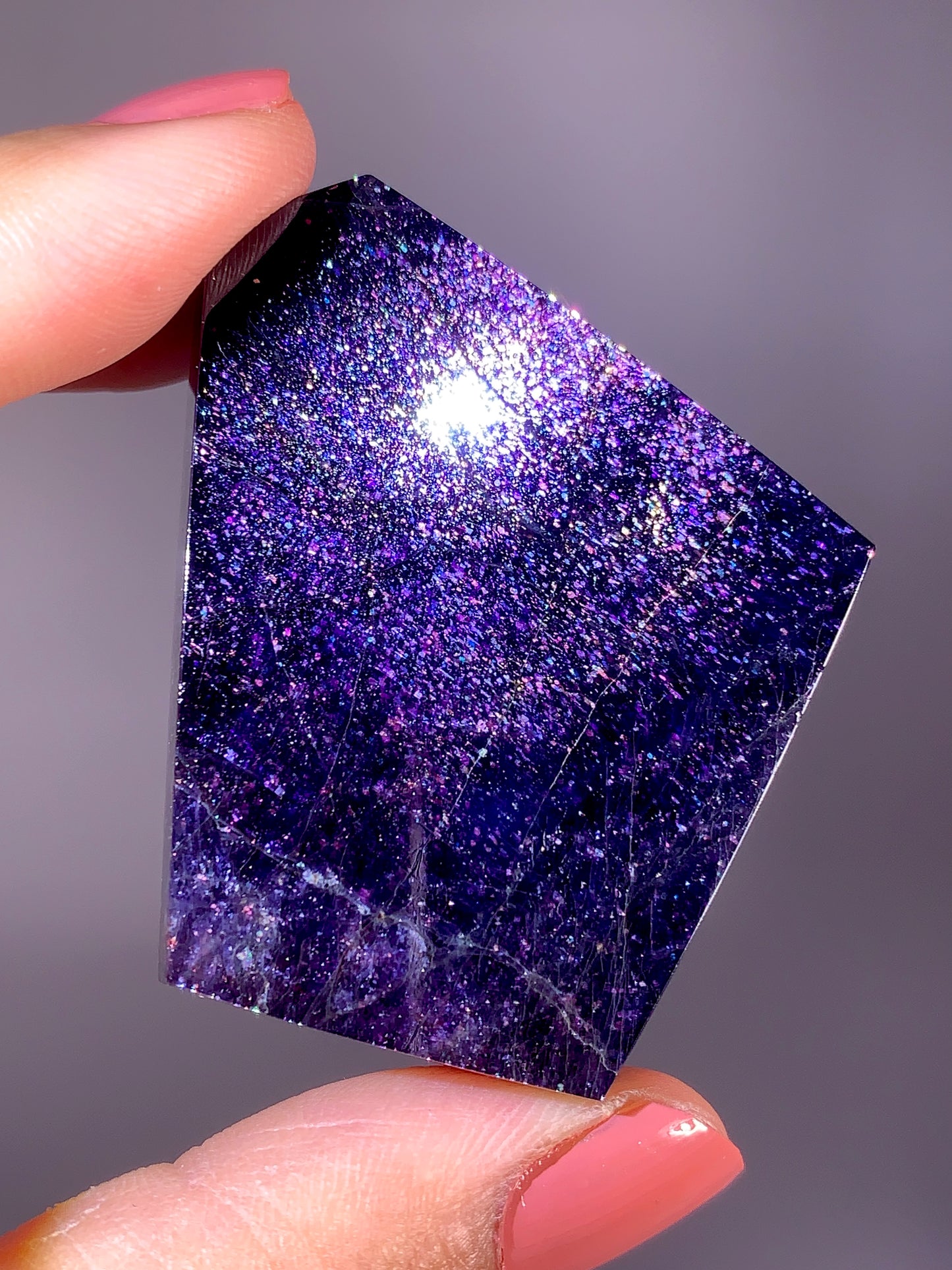 High-Grade Galaxy Iolite & Sunstone Bloodshot Freeform from Tanzania