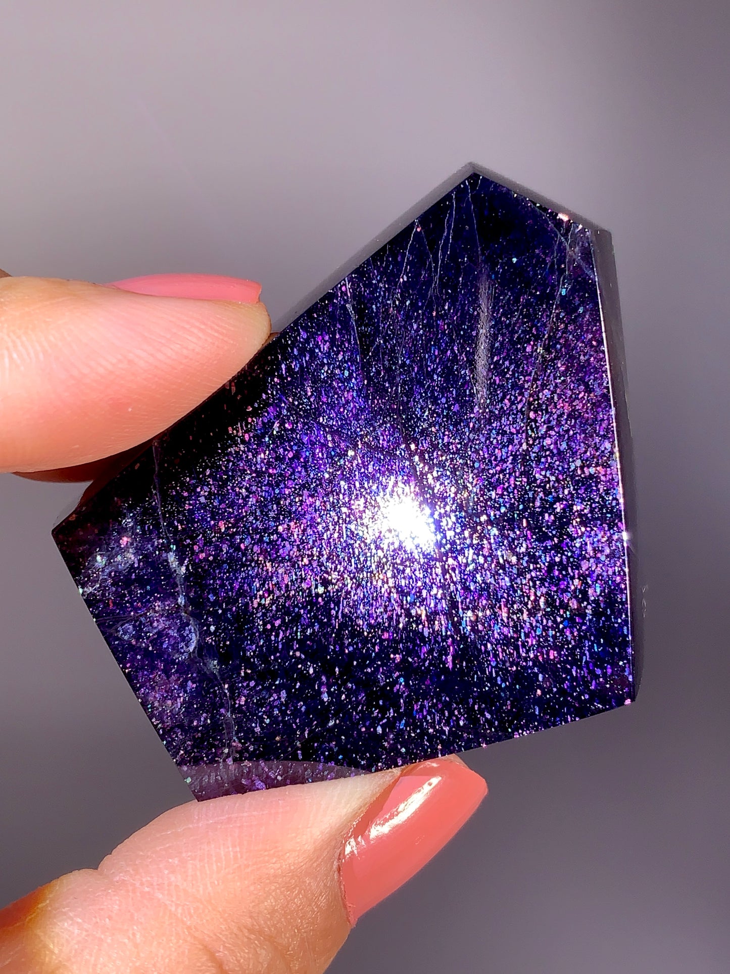 High-Grade Galaxy Iolite & Sunstone Bloodshot Freeform from Tanzania