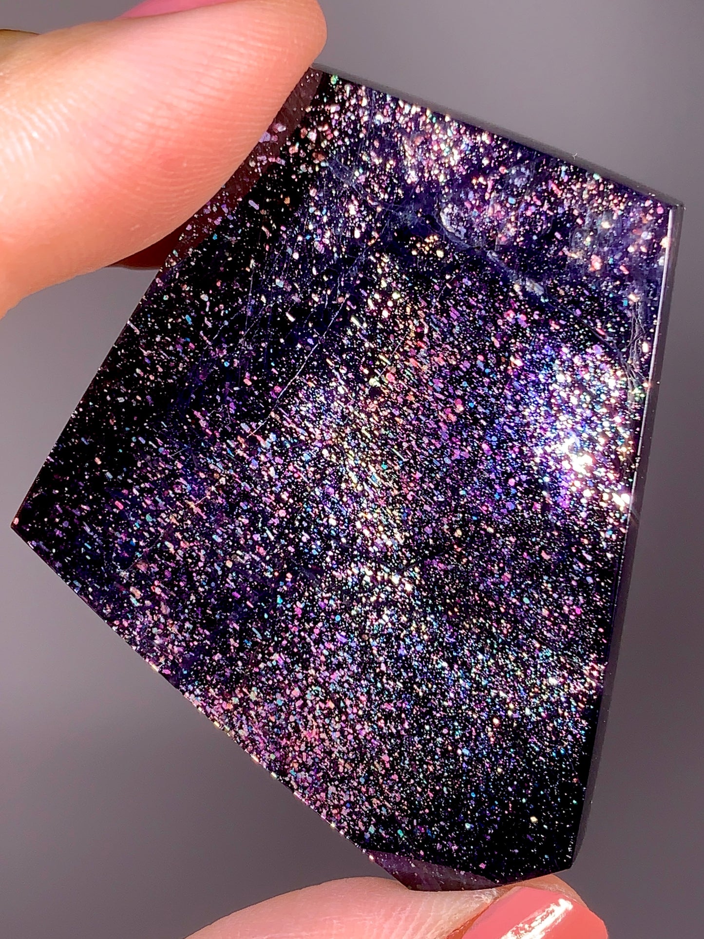 High-Grade Galaxy Iolite & Sunstone Bloodshot Freeform from Tanzania