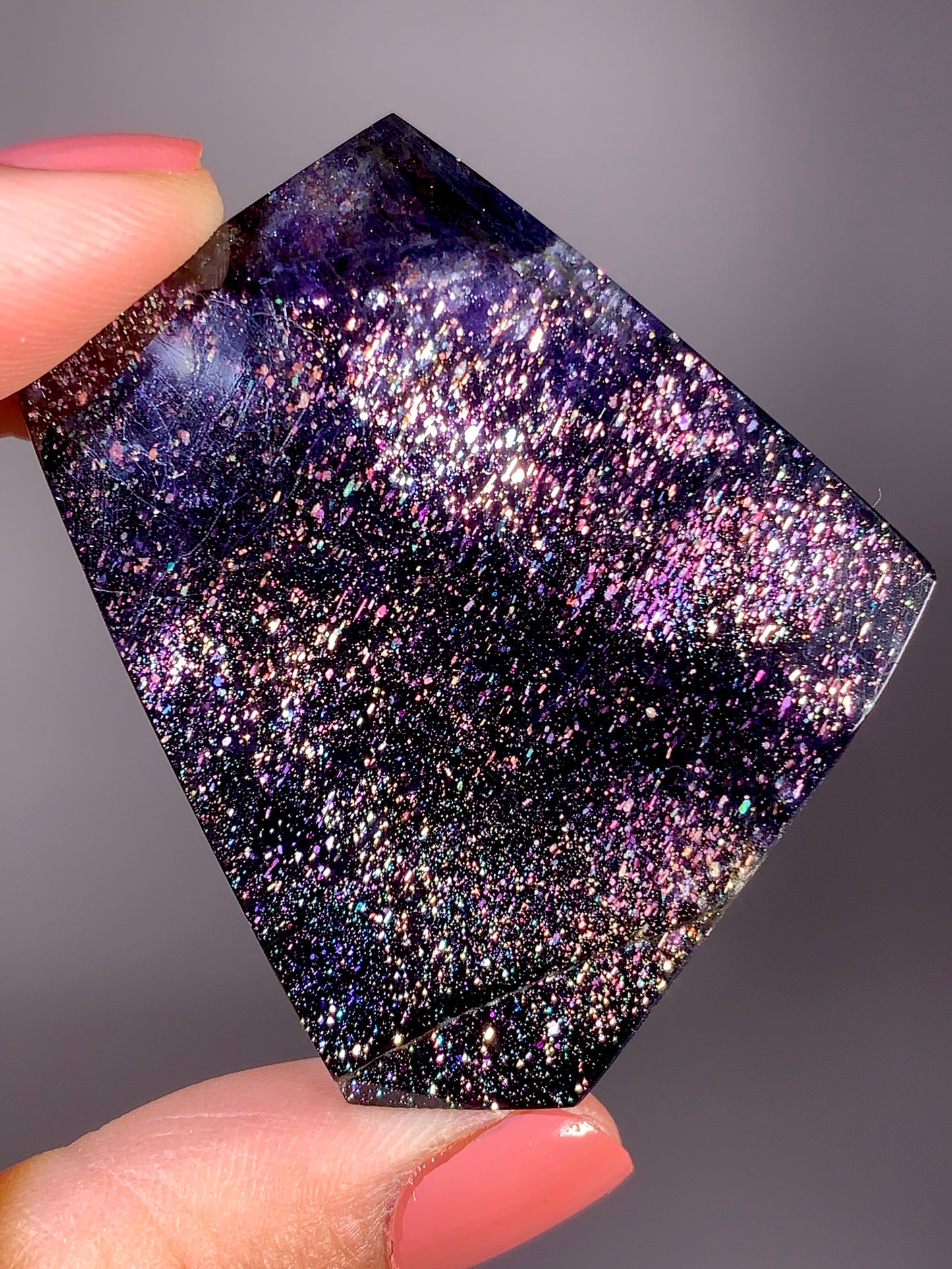 High-Grade Galaxy Iolite & Sunstone Bloodshot Freeform from Tanzania