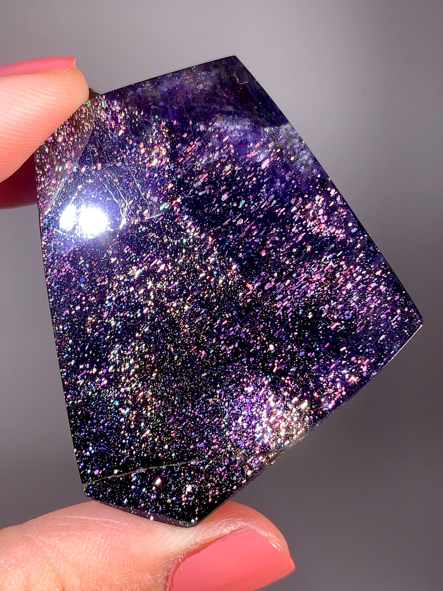 High-Grade Galaxy Iolite & Sunstone Bloodshot Freeform from Tanzania