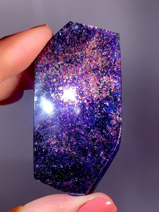High-Grade Galaxy Iolite & Sunstone Bloodshot Freeform from Tanzania