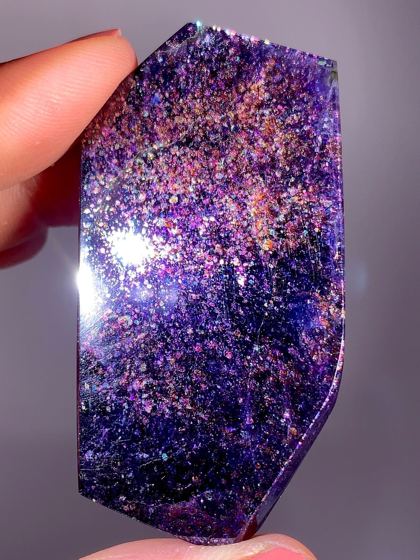 High-Grade Galaxy Iolite & Sunstone Bloodshot Freeform from Tanzania
