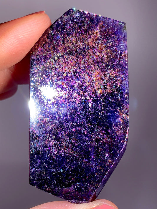 High-Grade Galaxy Iolite & Sunstone Bloodshot Freeform from Tanzania