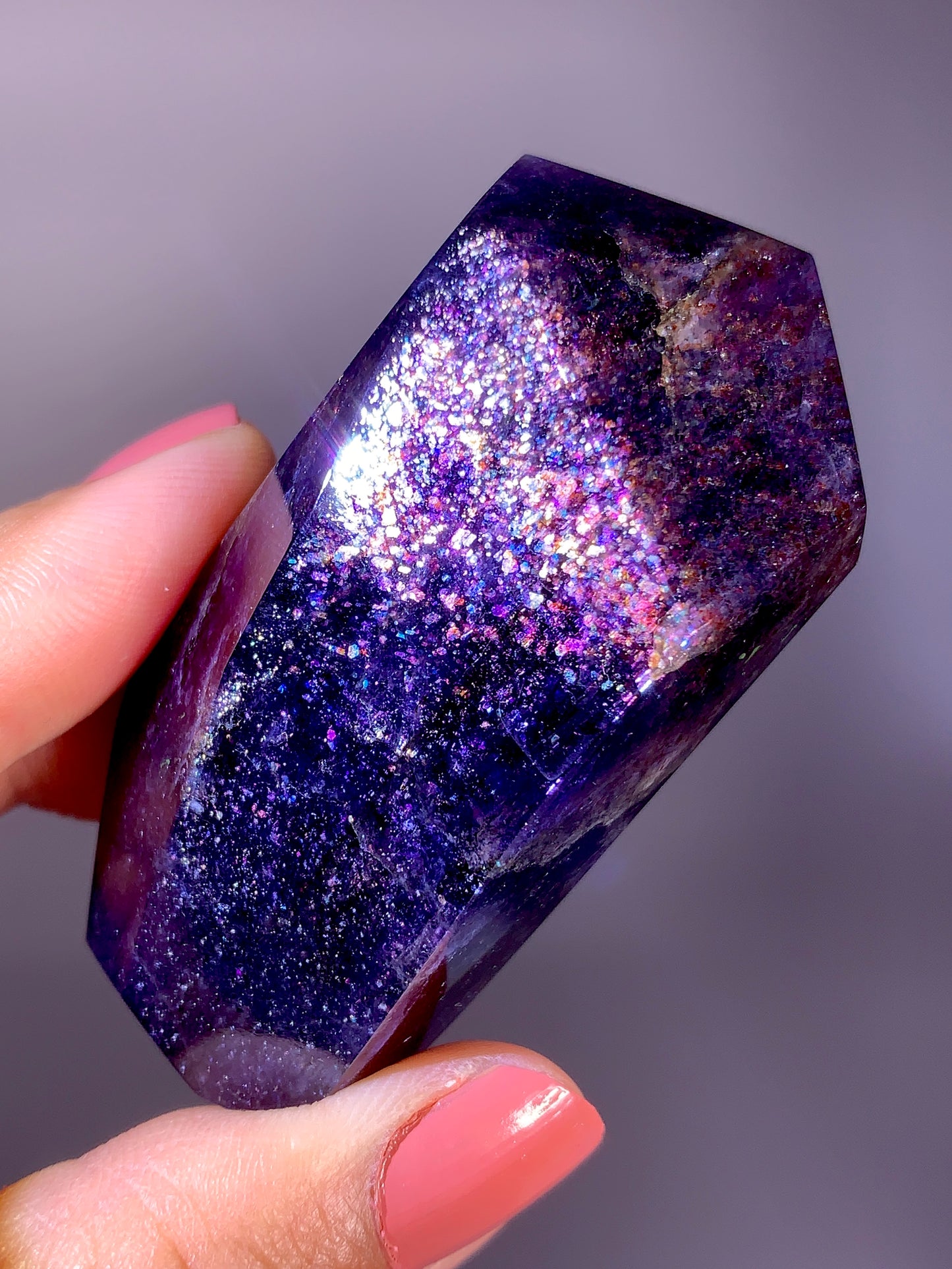 High-Grade Galaxy Iolite & Sunstone Bloodshot Freeform from Tanzania