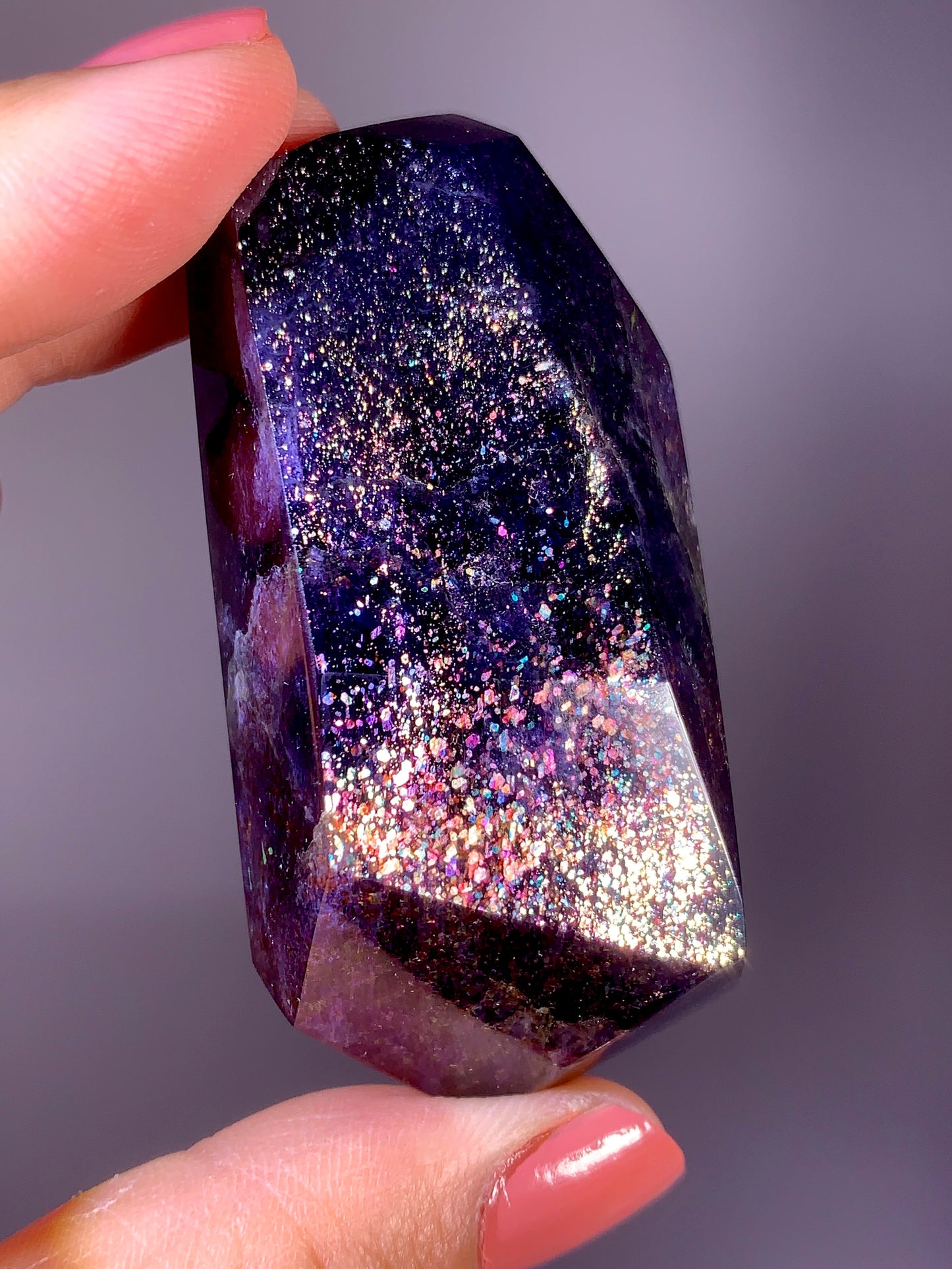 High-Grade Galaxy Iolite & Sunstone Bloodshot Freeform from Tanzania
