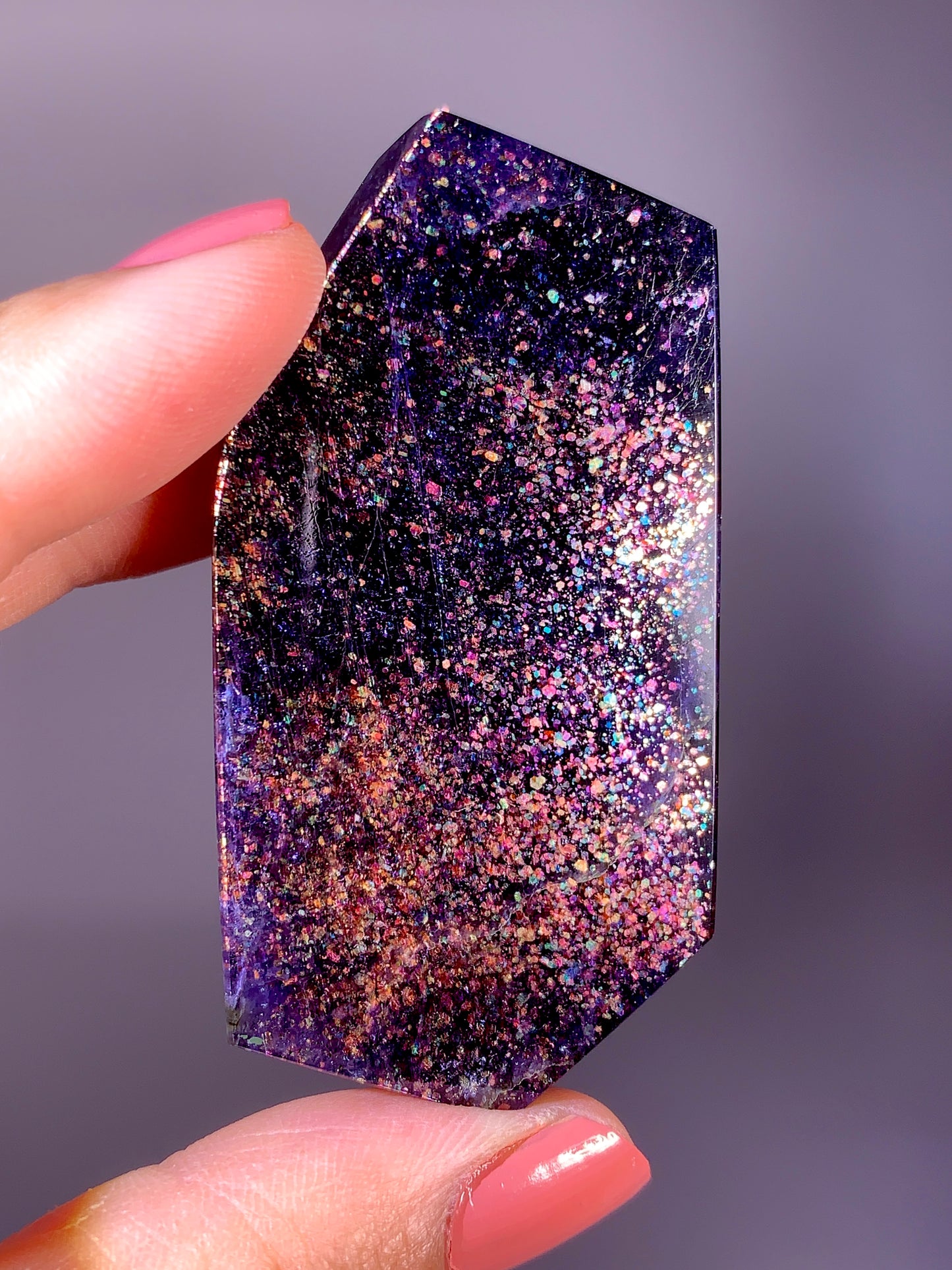 High-Grade Galaxy Iolite & Sunstone Bloodshot Freeform from Tanzania
