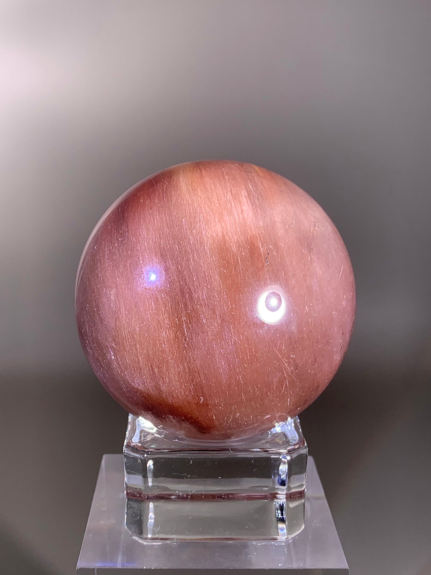 Collector’s Piece Large Pink Amphibole Sphere – Rare Crystal from Brazil