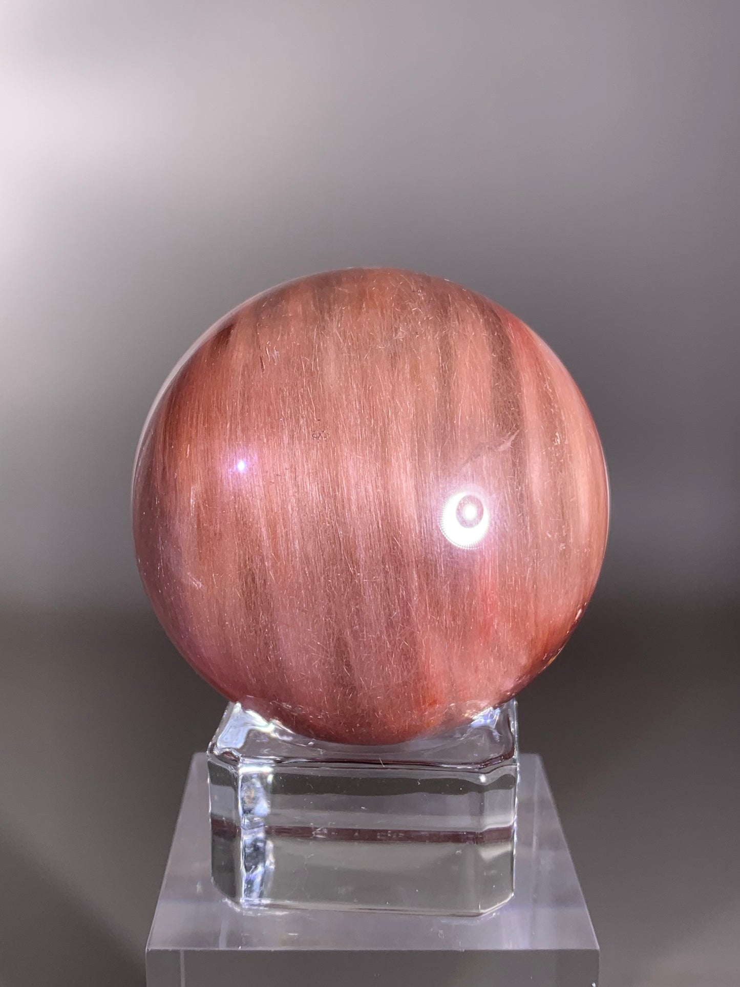 Collector’s Piece Large Pink Amphibole Sphere – Rare Crystal from Brazil