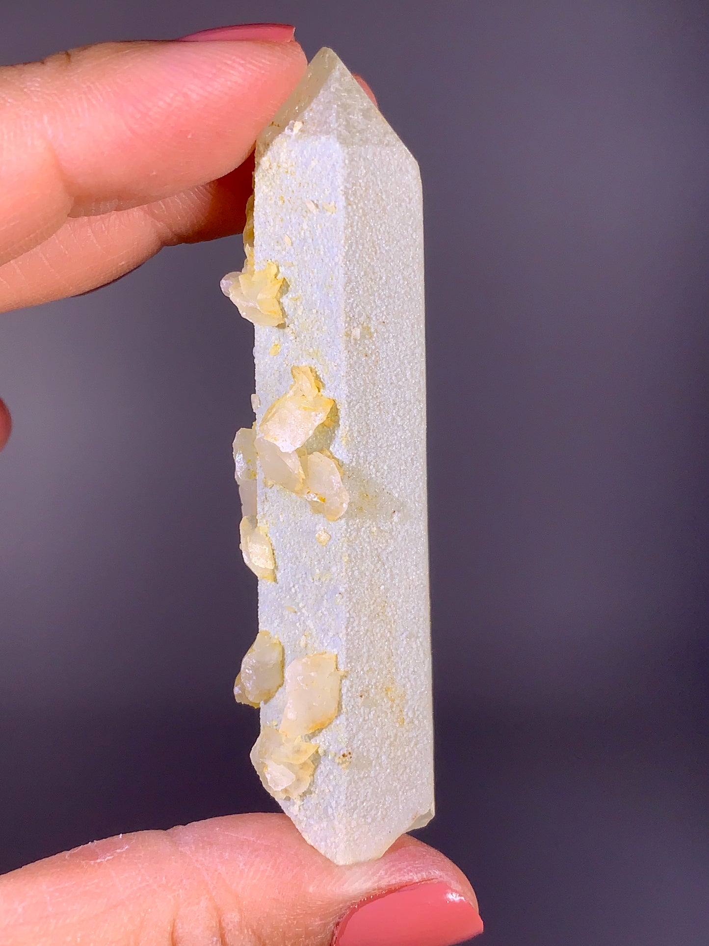 Natural Lemon Druzy Candle Quartz with Petal Calcite | Inner Mongolia Mineral Specimen