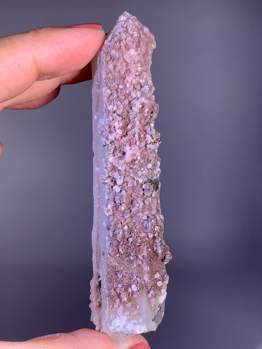 Rare Natural Pink Druzy Quartz with Petal Calcite | Inner Mongolia Mineral Specimen