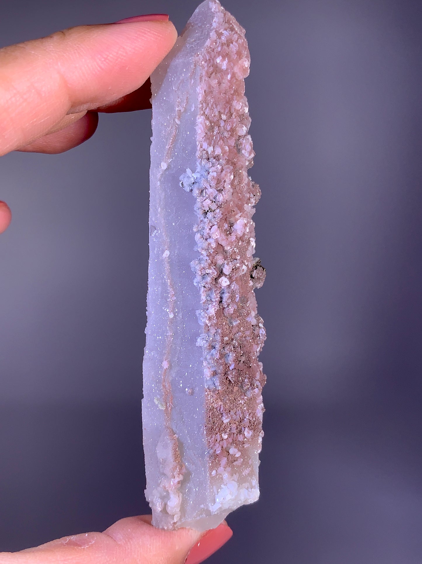 Rare Natural Pink Druzy Quartz with Petal Calcite | Inner Mongolia Mineral Specimen