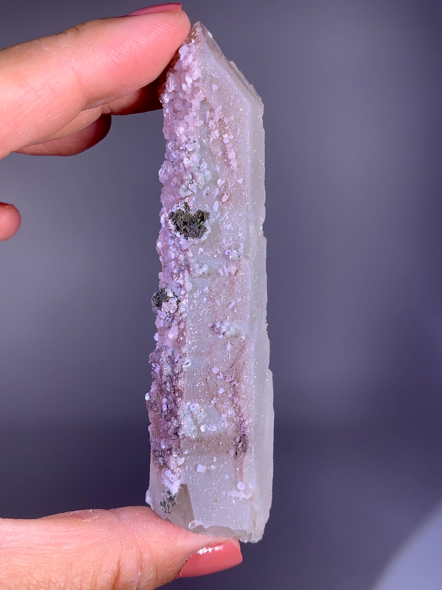 Rare Natural Pink Druzy Quartz with Petal Calcite | Inner Mongolia Mineral Specimen