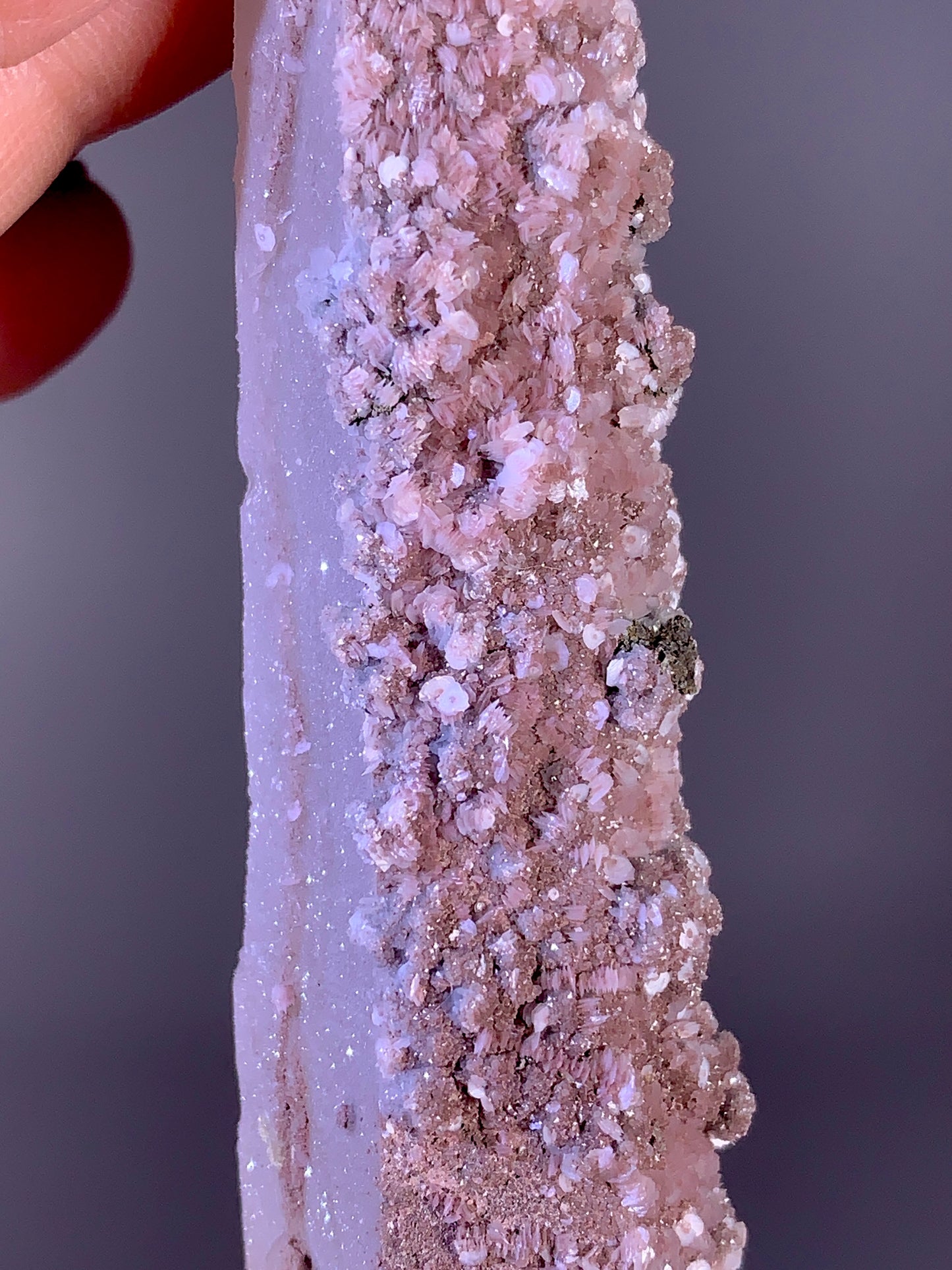 Rare Natural Pink Druzy Quartz with Petal Calcite | Inner Mongolia Mineral Specimen