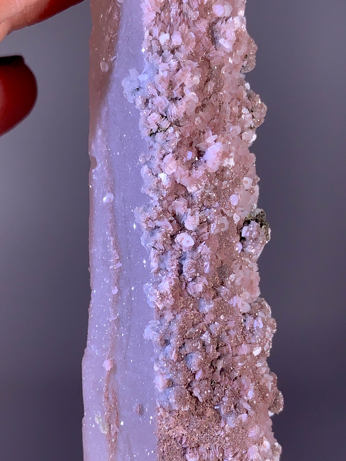 Rare Natural Pink Druzy Quartz with Petal Calcite | Inner Mongolia Mineral Specimen