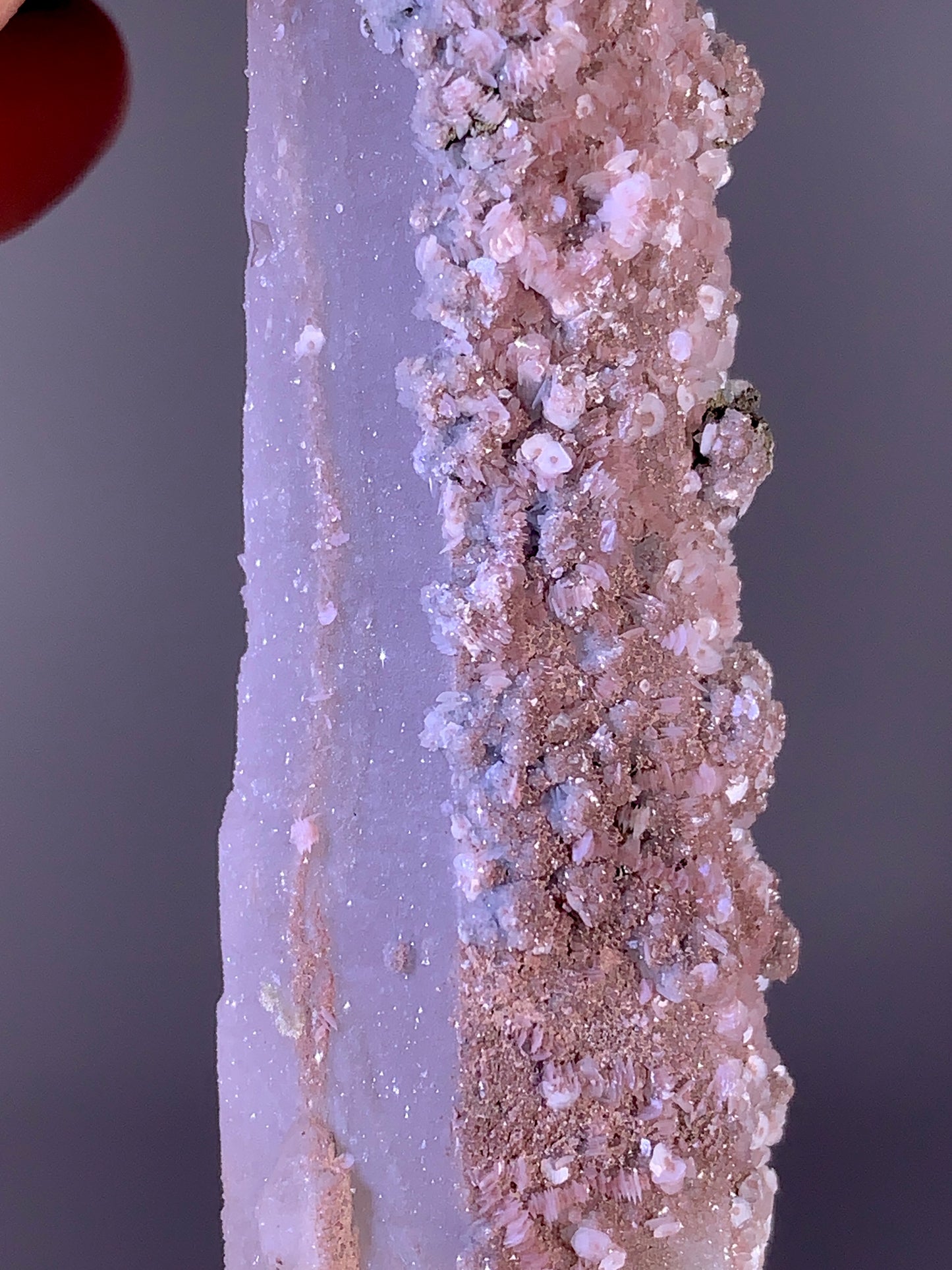 Rare Natural Pink Druzy Quartz with Petal Calcite | Inner Mongolia Mineral Specimen