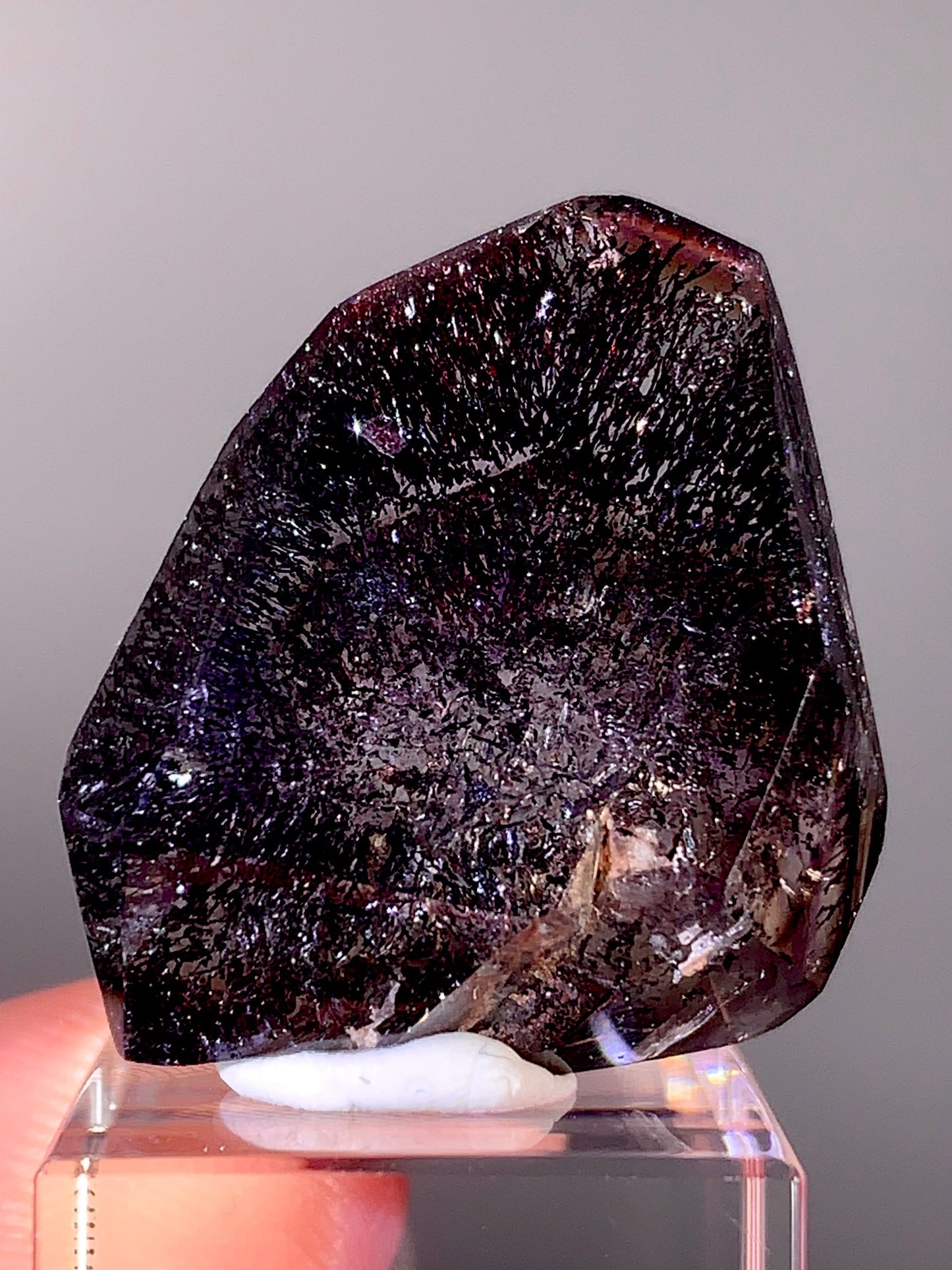 Rare Dark Shiny Super Seven Freeform with Enhydro Bubble Inclusion from Madagascar