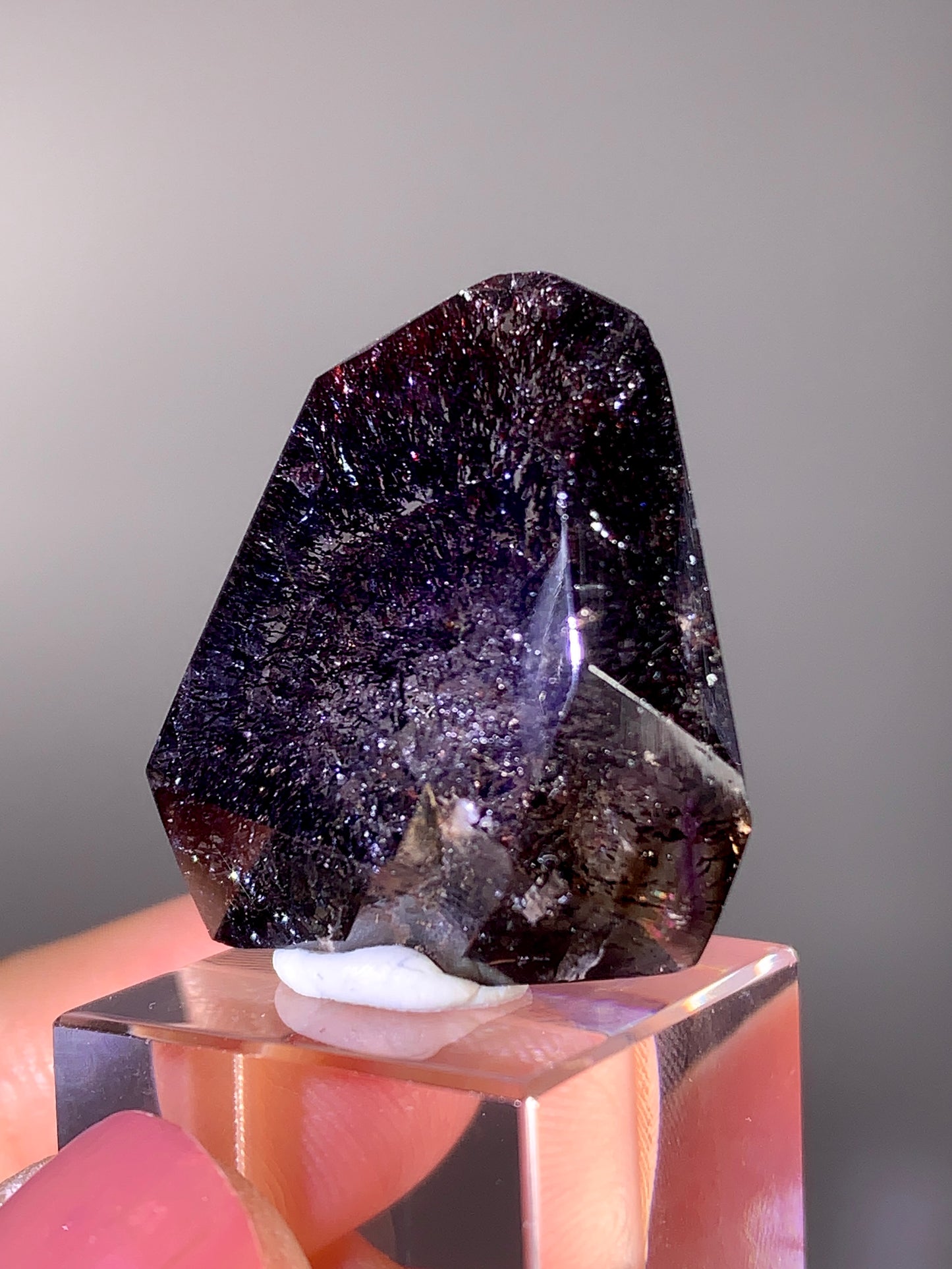 Rare Dark Shiny Super Seven Freeform with Enhydro Bubble Inclusion from Madagascar
