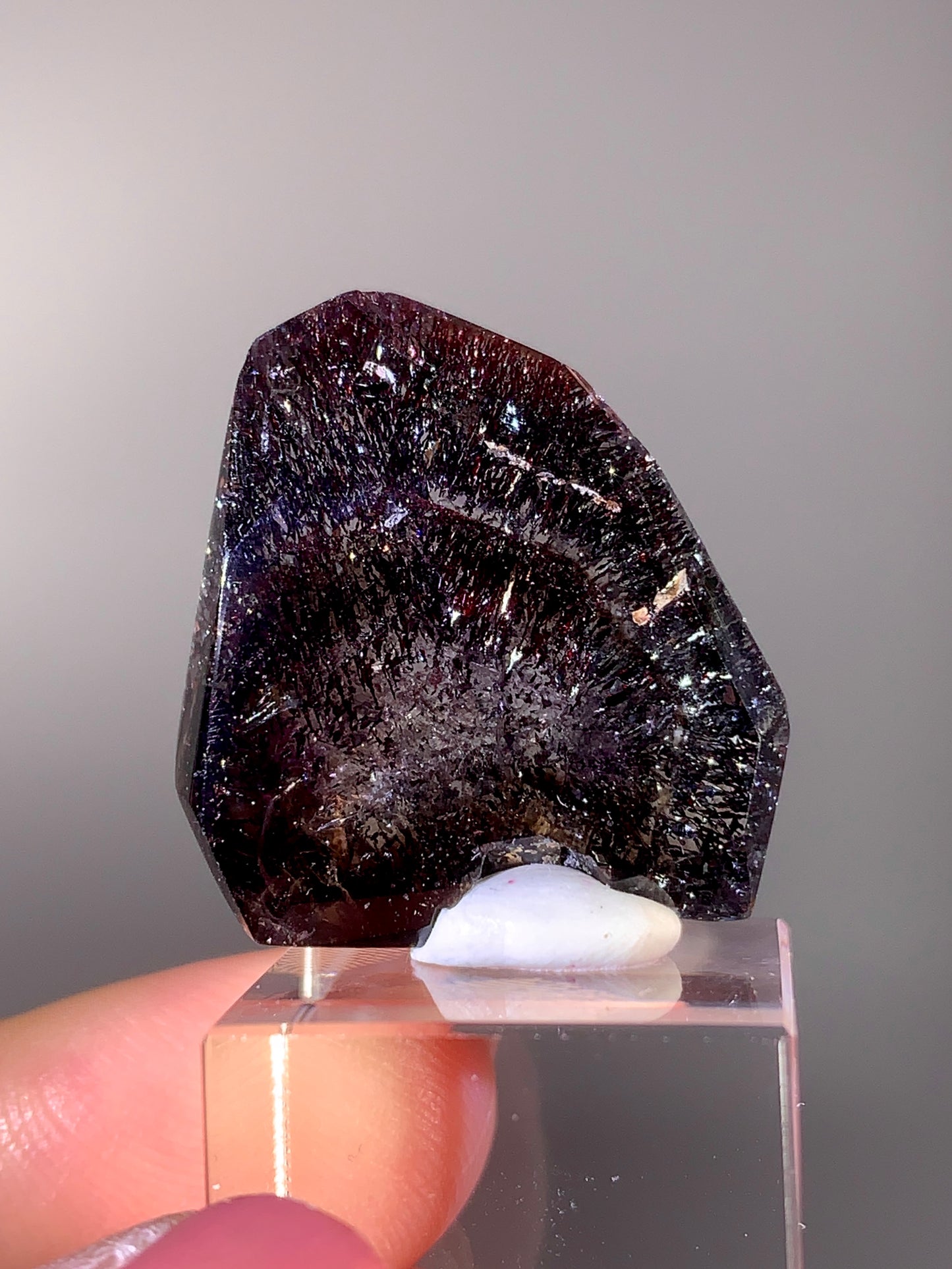 Rare Dark Shiny Super Seven Freeform with Enhydro Bubble Inclusion from Madagascar
