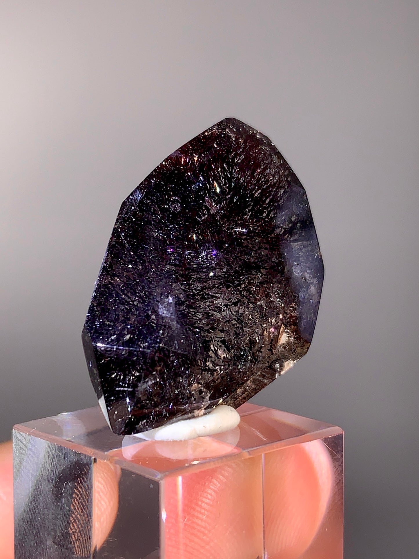 Rare Dark Shiny Super Seven Freeform with Enhydro Bubble Inclusion from Madagascar