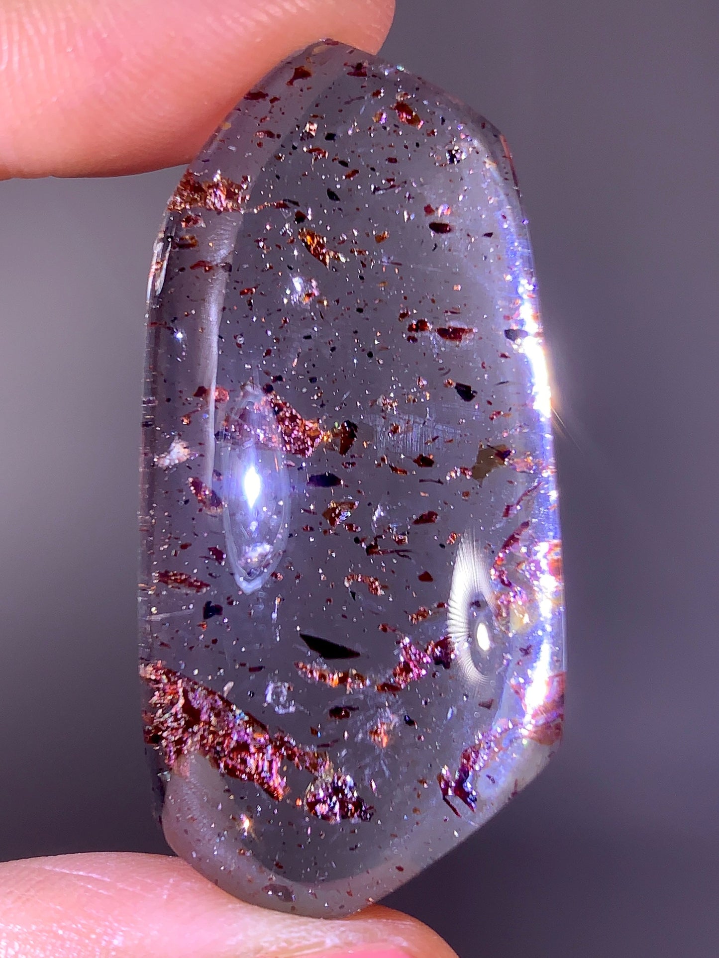Rare Shiny Red Hematite Flake Quartz from Madagascar | Collector’s Grade Inclusion Crystal