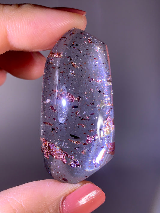 Rare Shiny Red Hematite Flake Quartz from Madagascar | Collector’s Grade Inclusion Crystal