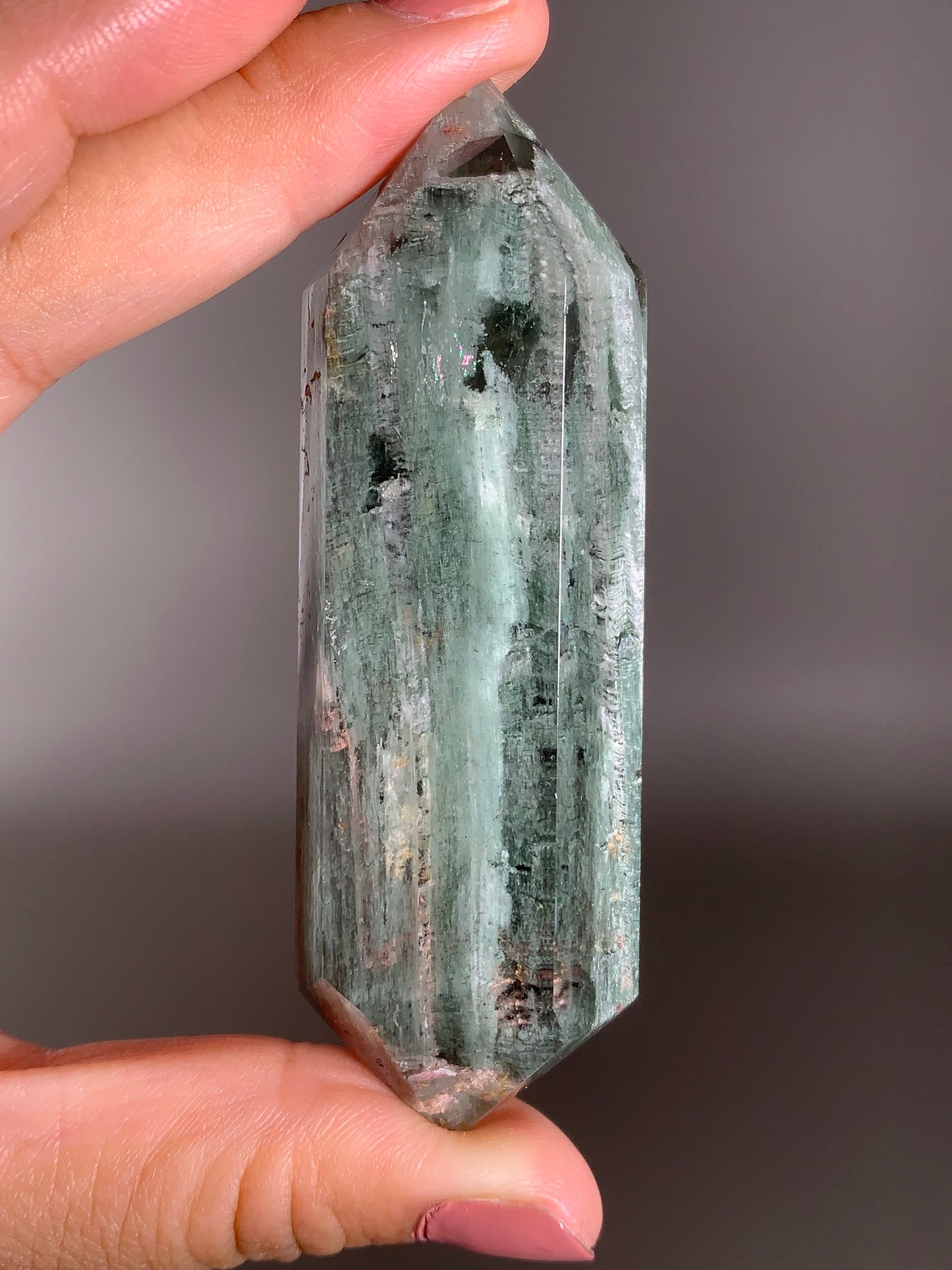 Garden Quartz Double-Terminated Cut and Polished Point from Brazil