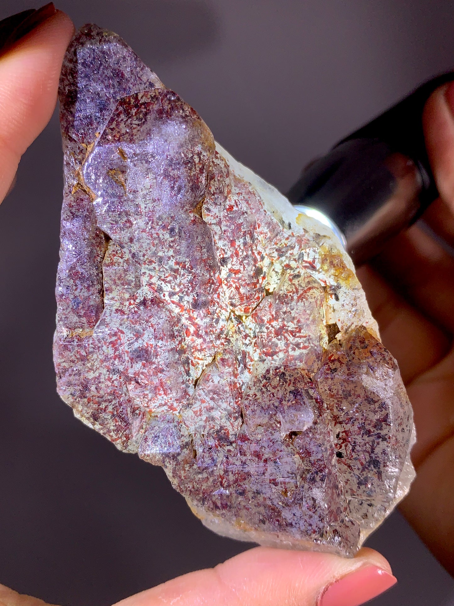 Rare Super Seven “Venom” Quartz Mineral Specimen from Madagascar | Collector’s Grade Crystal